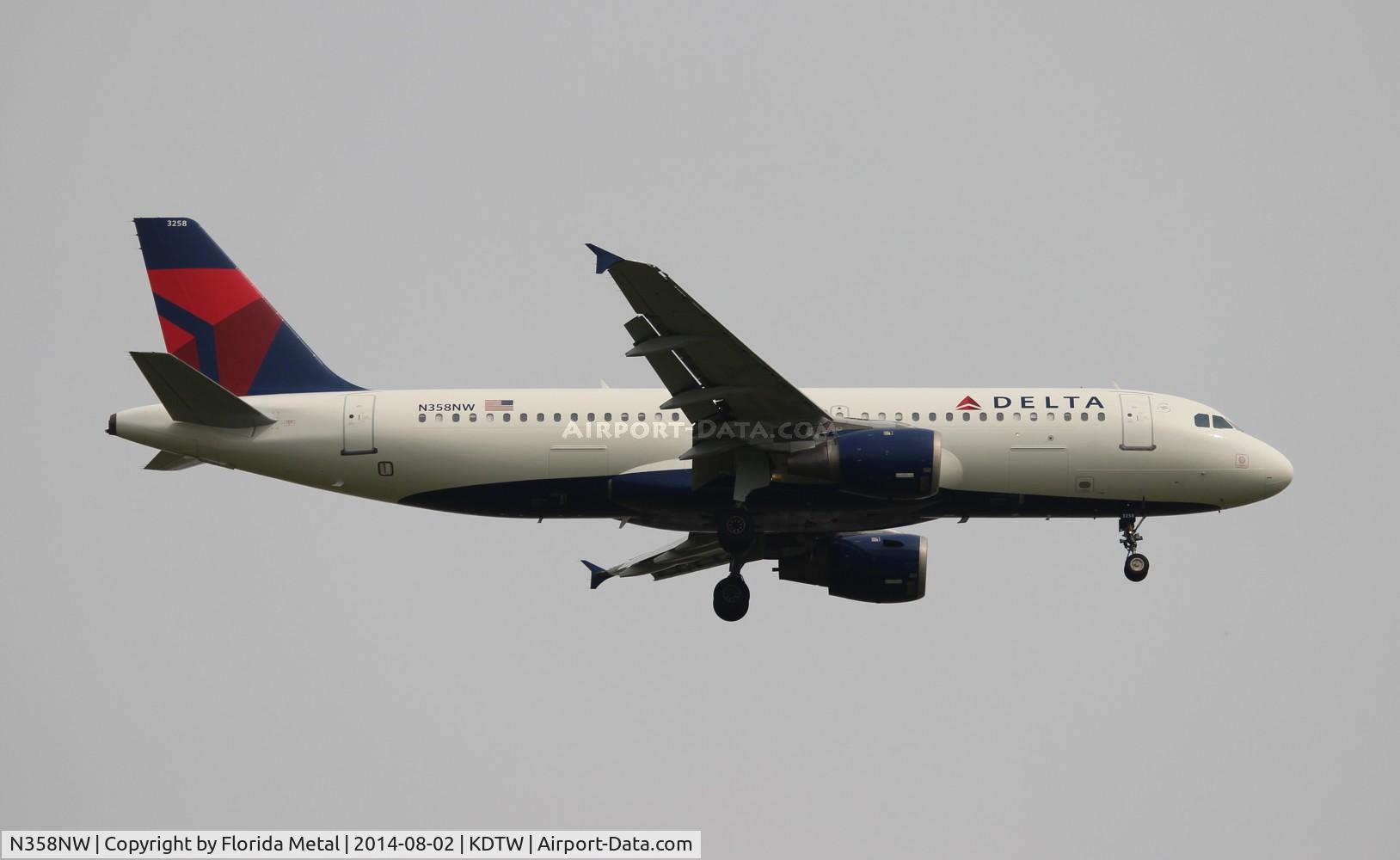 N358NW, 1998 Airbus A320-212 C/N 832, DAL A320 zx IND-DTW