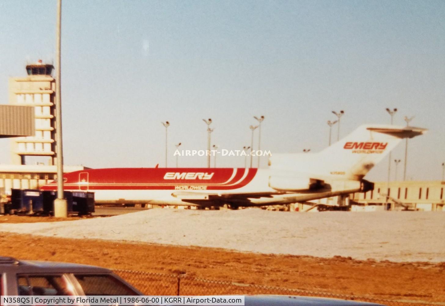N358QS, 1966 Boeing 727-21 C/N 19005, Emery 727-100 zx at GRR in the 1980s, believed to be 1986 or 87