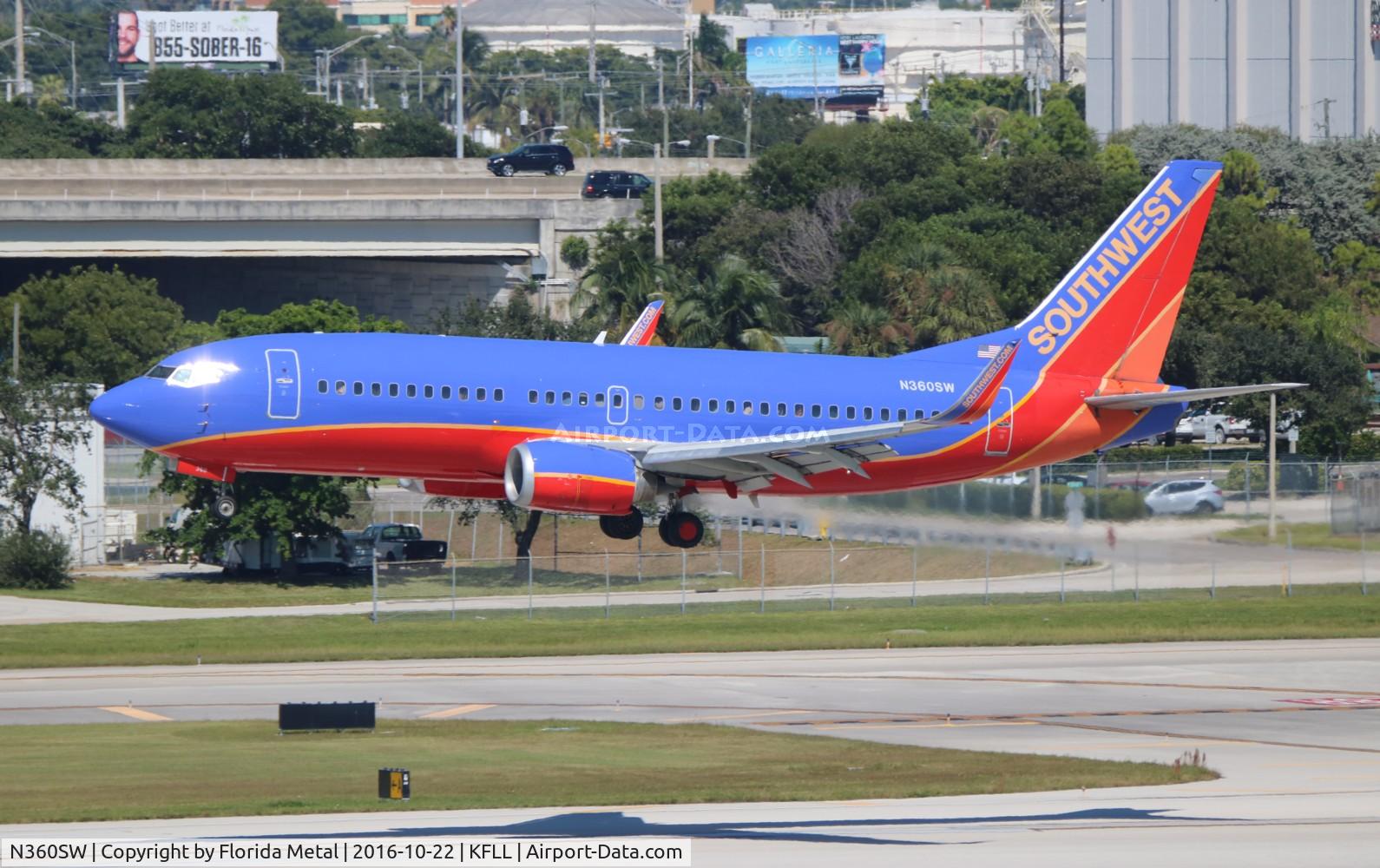 N360SW, 1992 Boeing 737-3H4 C/N 26571, SWA 733 canyon blue zx RDU-FLL