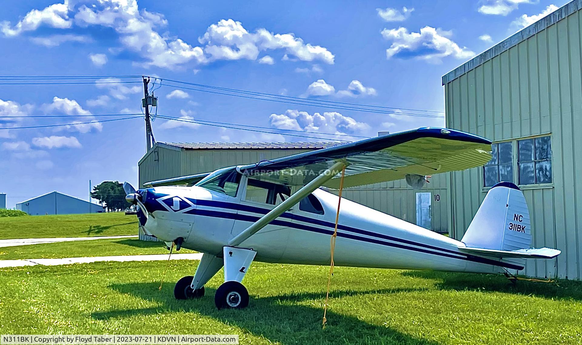 N311BK, 1946 Luscombe 8A C/N 3261, Tied down at the GA hangars at KDVN