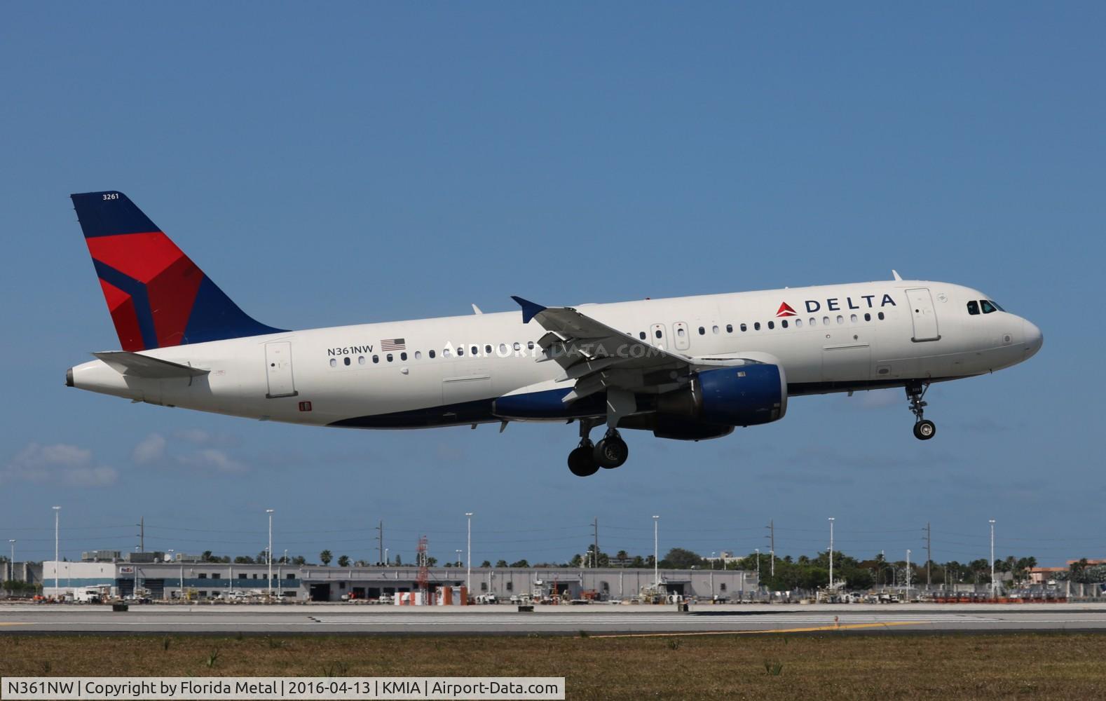 N361NW, 1998 Airbus A320-212 C/N 0907, DAL A320 zx DTW-MIA