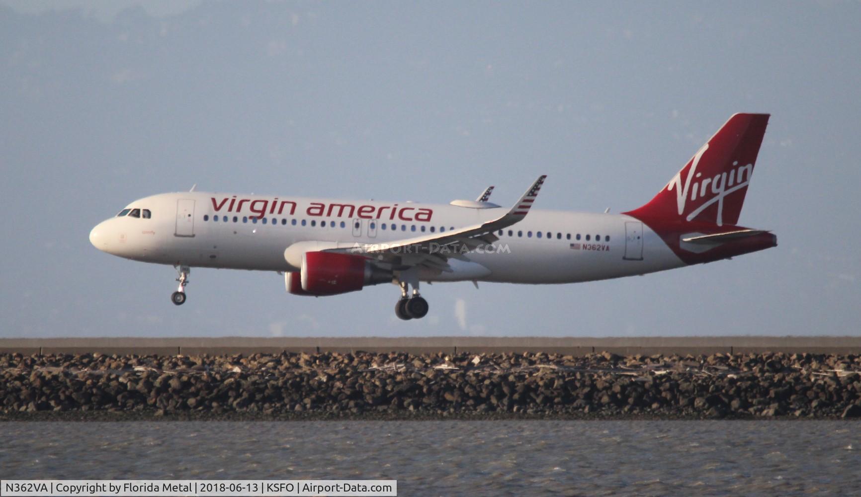 N362VA, 2016 Airbus A320-214 C/N 6965, VRD A320 zx PHL-SFO