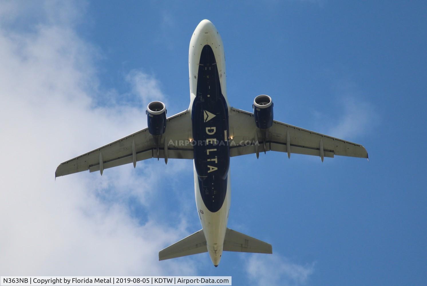N363NB, 2003 Airbus A319-114 C/N 1990, DAL A319 zx DTW-AUS