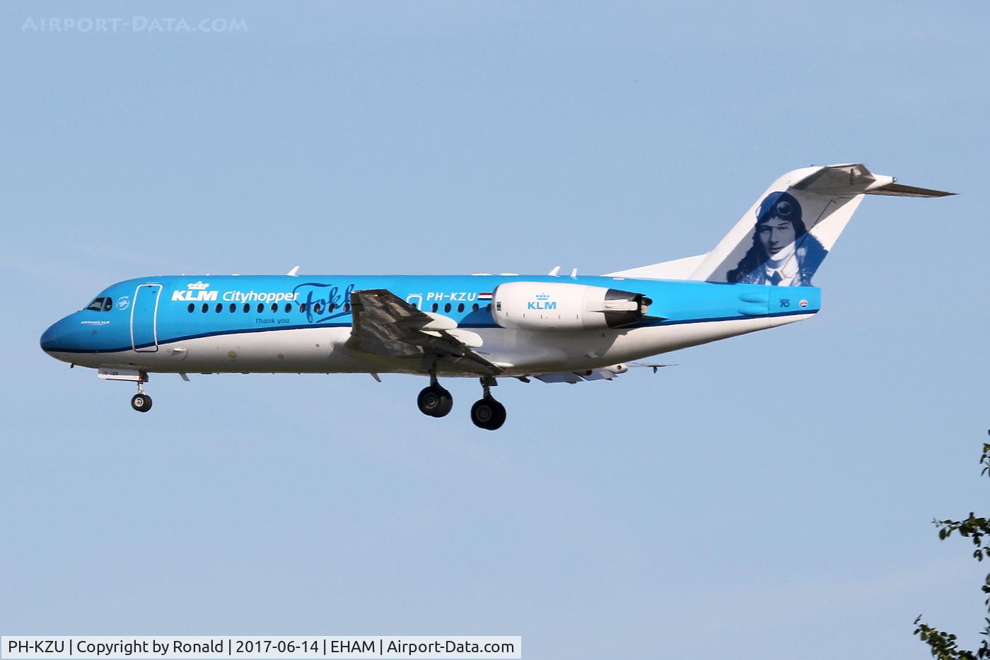 PH-KZU, 1995 Fokker 70 (F-28-0070) C/N 11543, ar spl