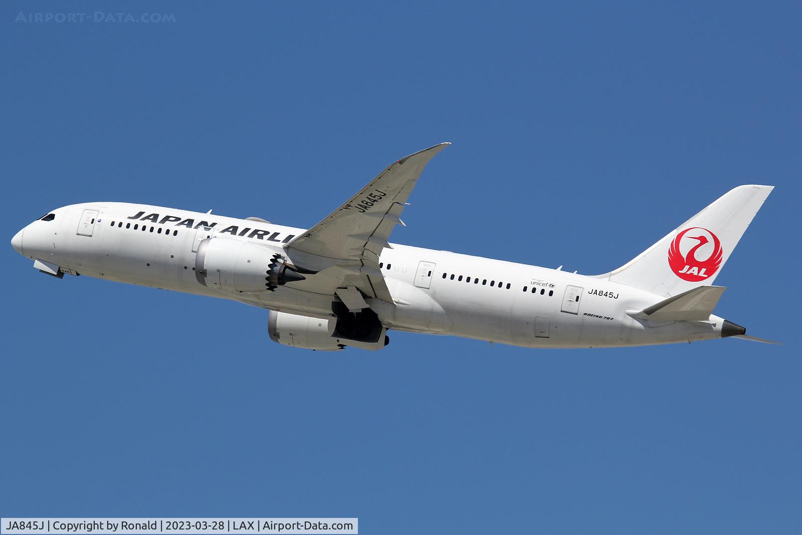 JA845J, 2016 Boeing 787-8 Dreamliner C/N 34857, at lax