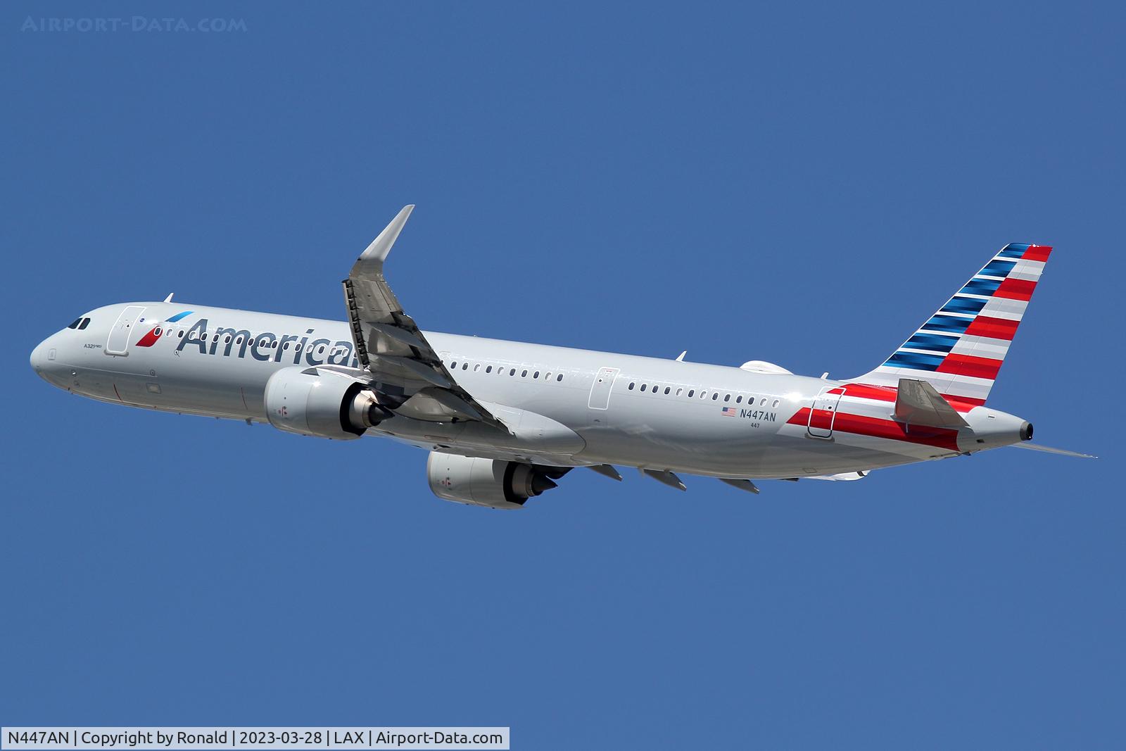 N447AN, 2022 Airbus A321-253NX C/N 10705, at lax