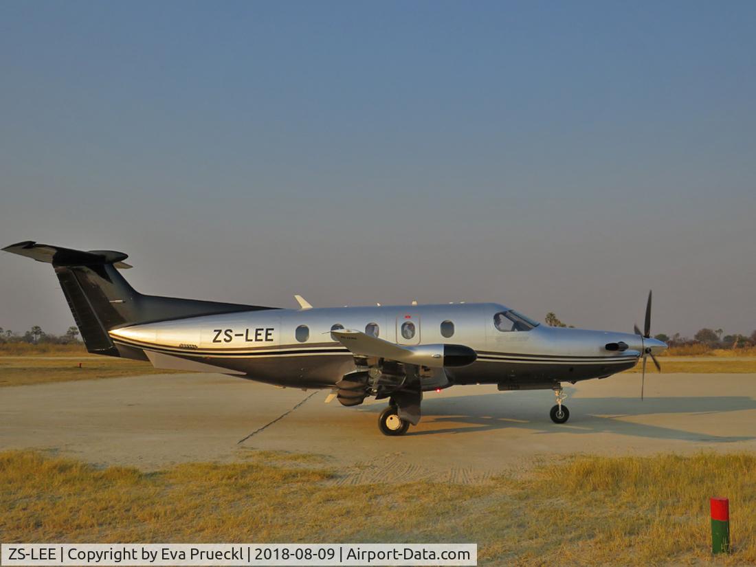 ZS-LEE, 2010 Pilatus PC-12/47E C/N 1239, ABU Airstrip, Okavango Delta / Botswana