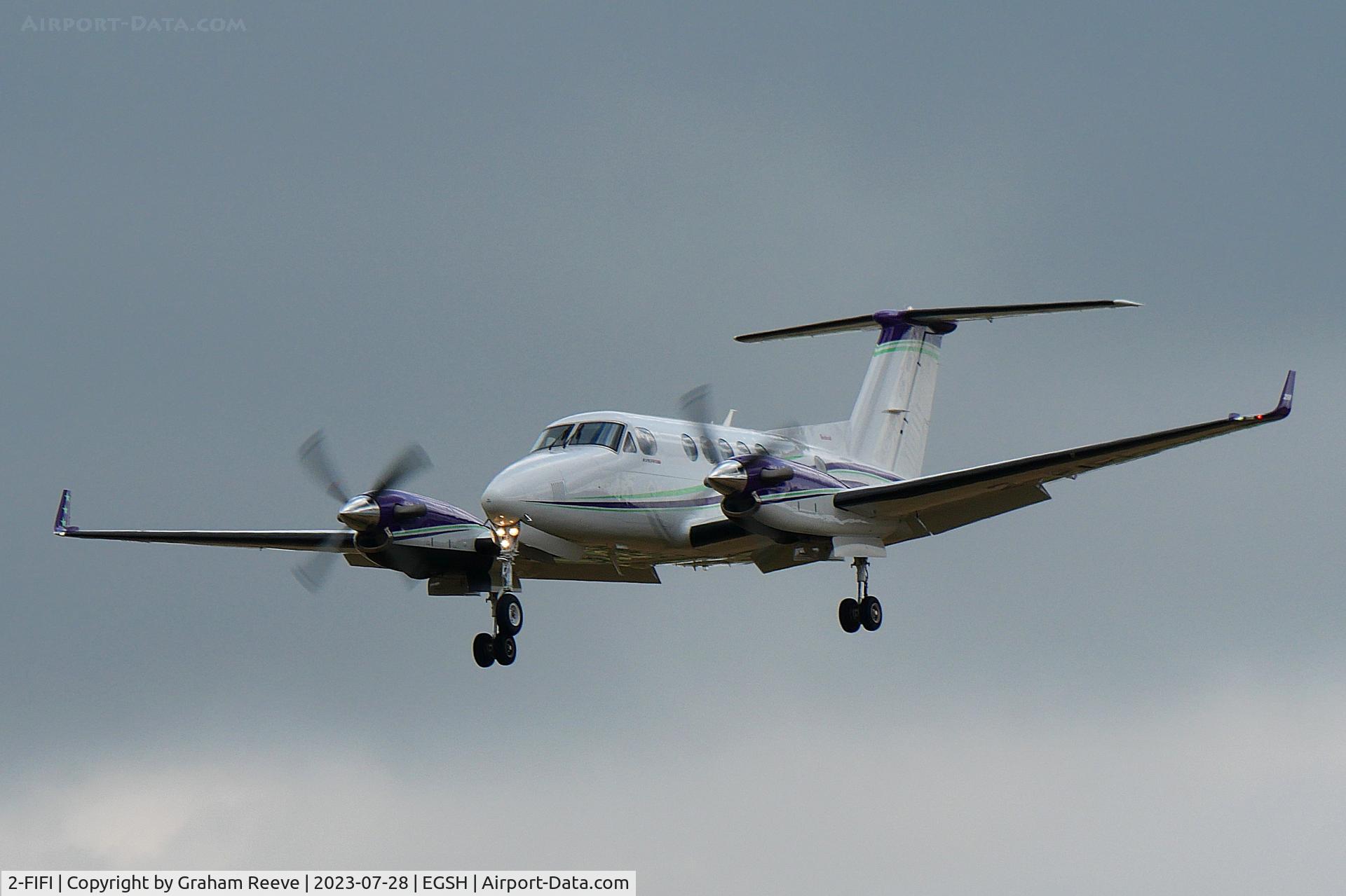 2-FIFI, 2019 Beech B200GT King Air C/N BY-353, Landing at Norwich.