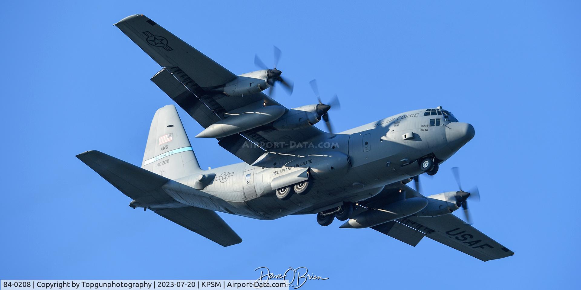 84-0208, 1984 Lockheed C-130H Hercules C/N 382-5046, SKIER08 working RW16