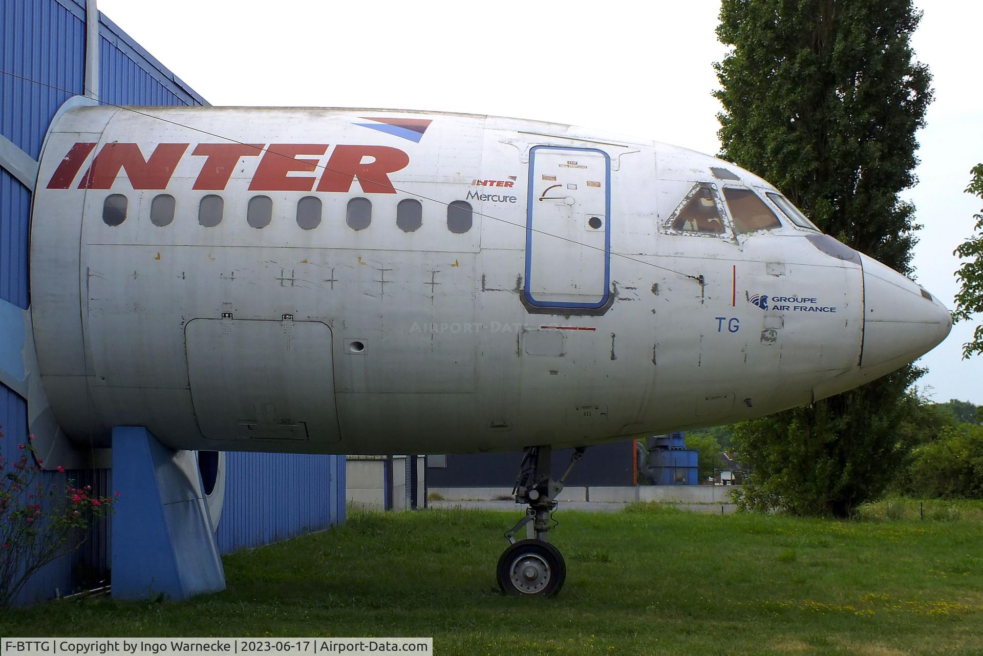 F-BTTG, 1975 Dassault Mercure 100 C/N 7, Dassault Mercure 100 (front fuselage only) at the Musee de l'Epopee de l'Industrie et de l'Aeronautique, Albert