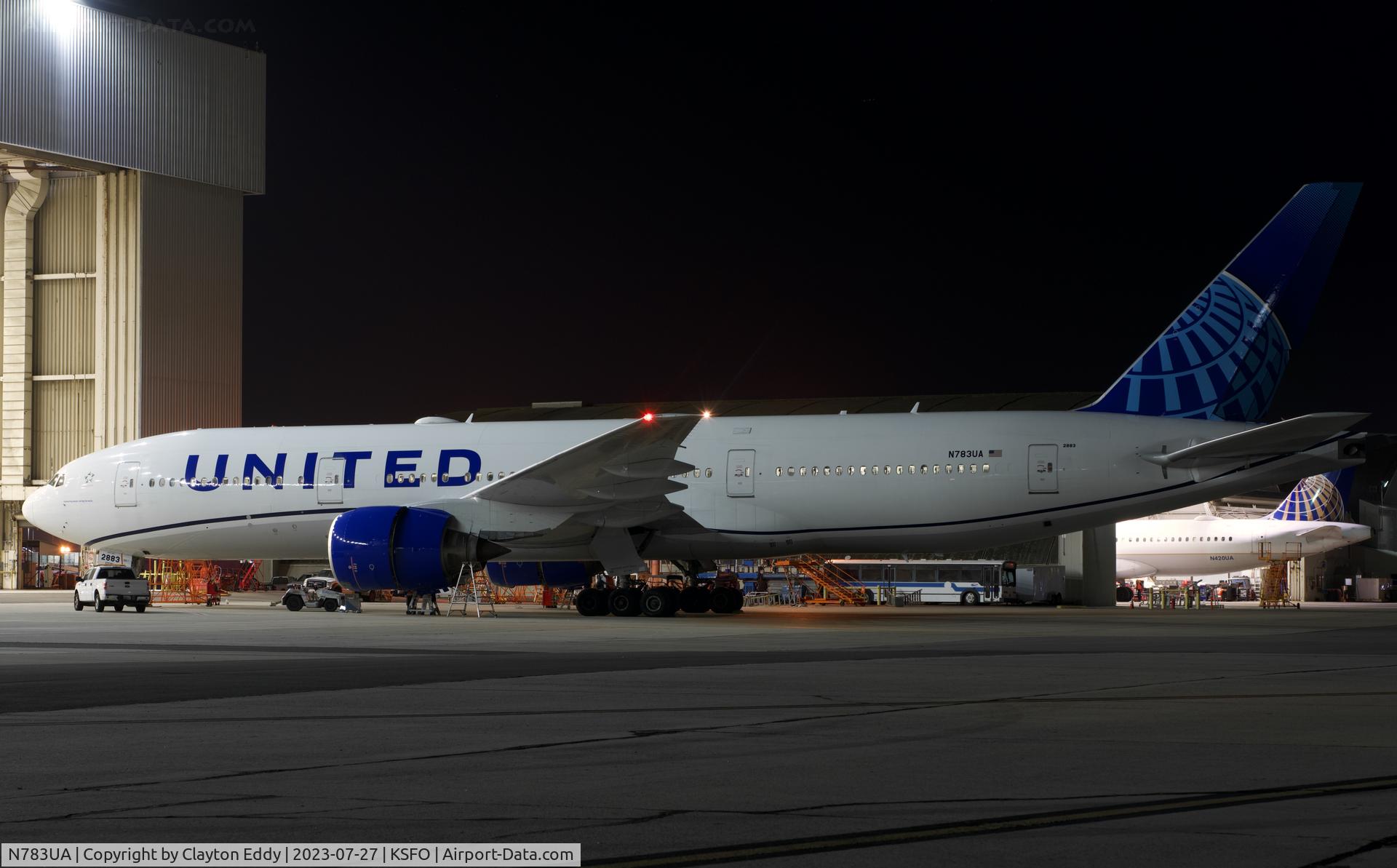 N783UA, 1997 Boeing 777-222/ER C/N 26950, SFO 2023.
