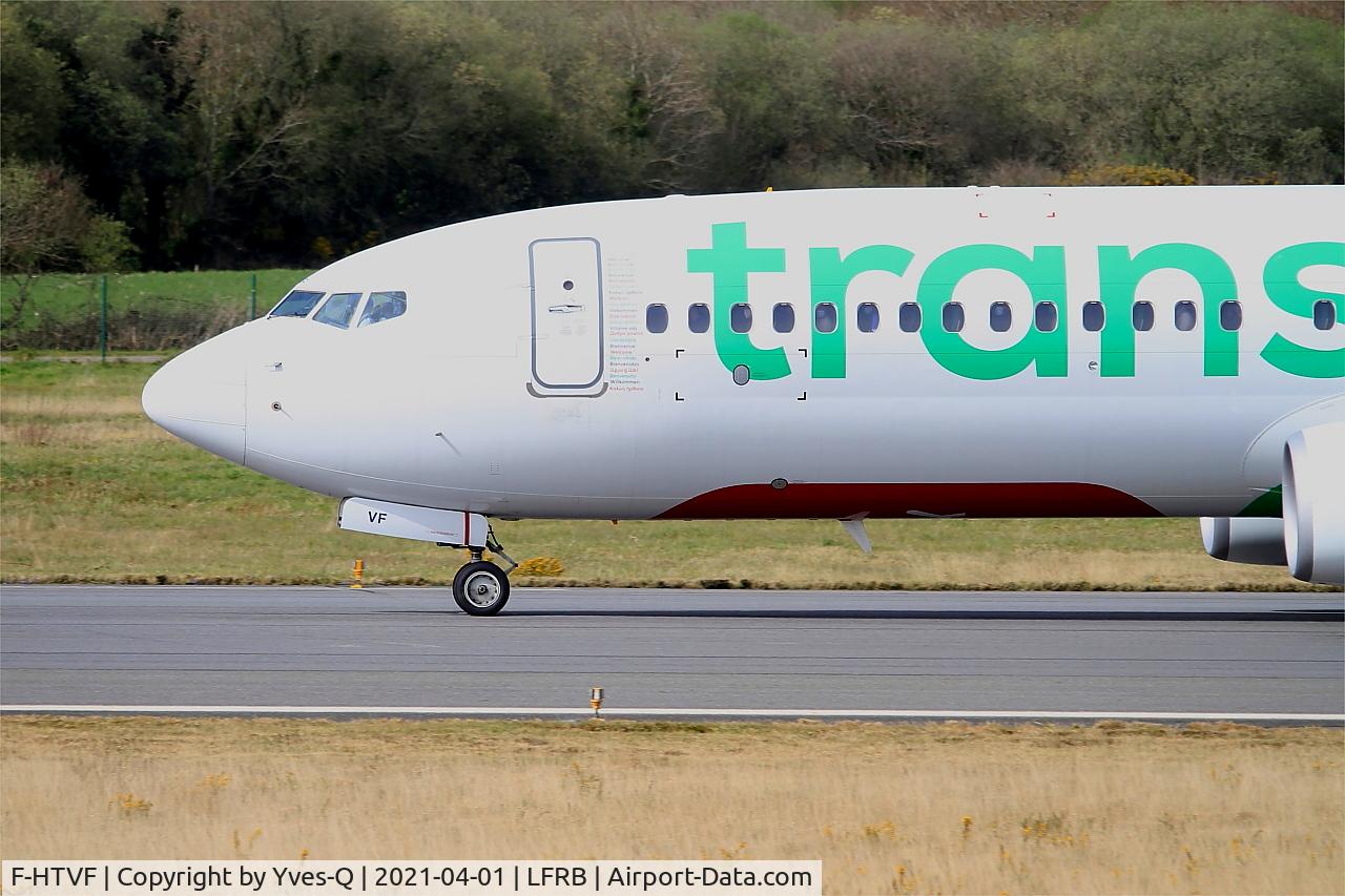 F-HTVF, 2017 Boeing 737-8K2 C/N 62160, Boeing 737-8K2, Taxiing rwy 07R, Brest-Bretagne Airport (LFRB-BES)