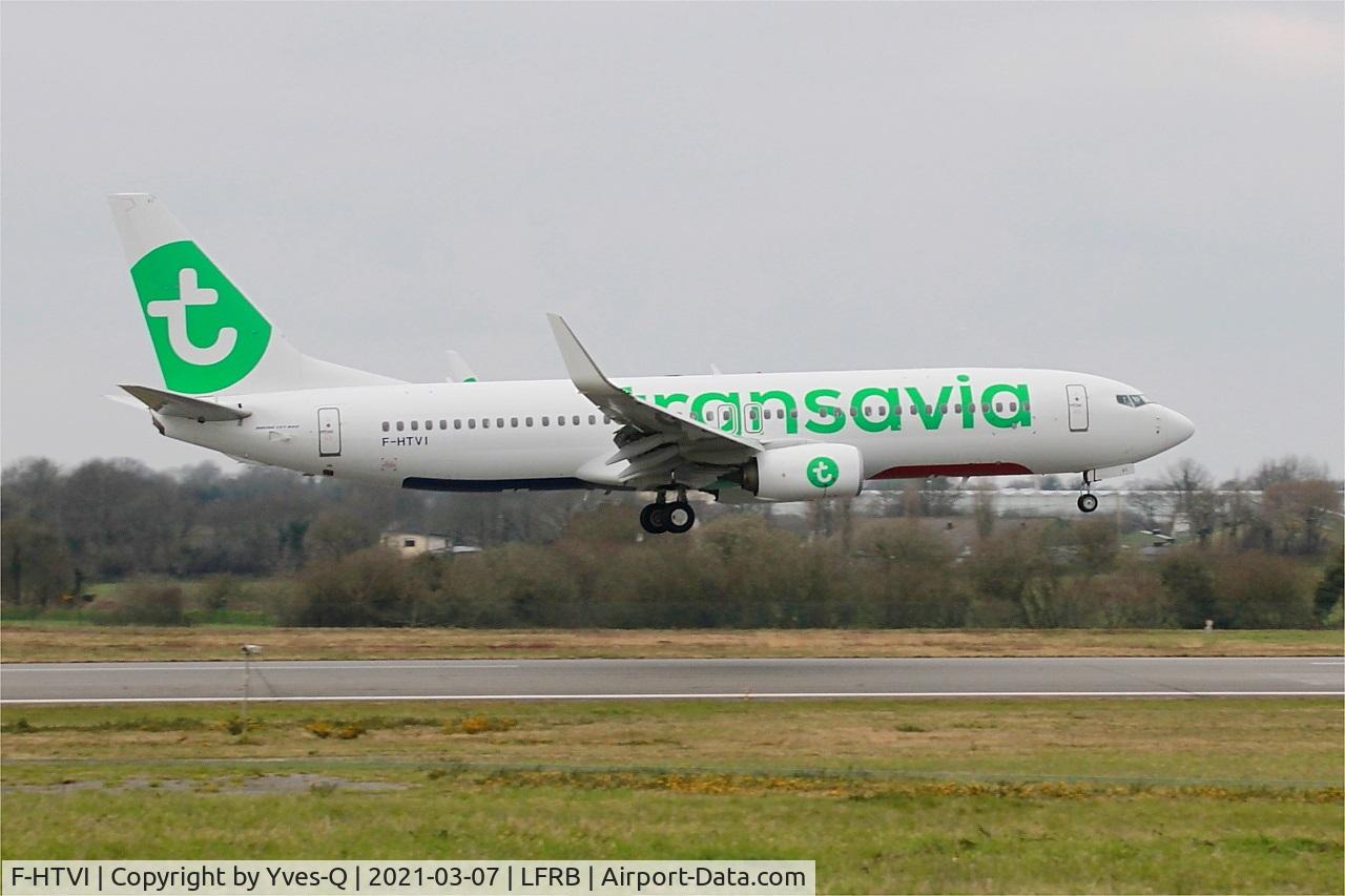 F-HTVI, 2018 Boeing 737-8K2 C/N 62164, Boeing 737-8K2, Landing rwy 07R, Brest-Bretagne airport (LFRB-BES)