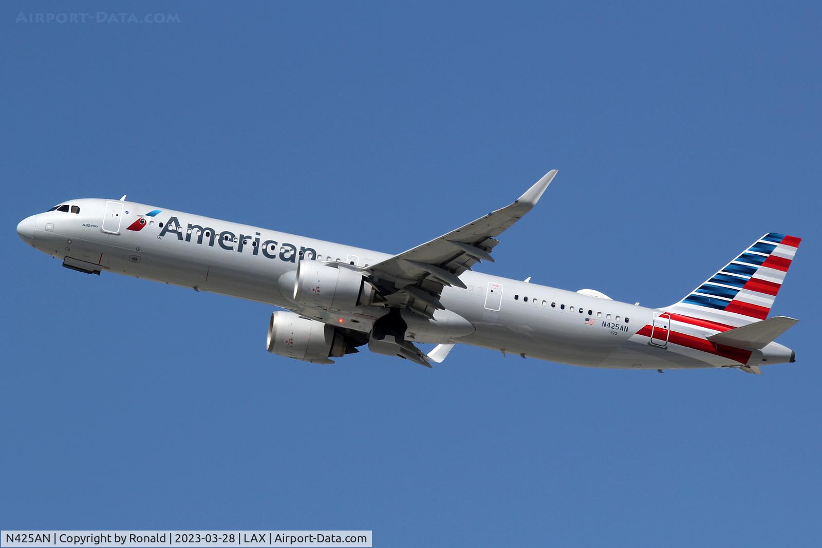 N425AN, 2020 Airbus A321-253NX C/N 10184, at lax