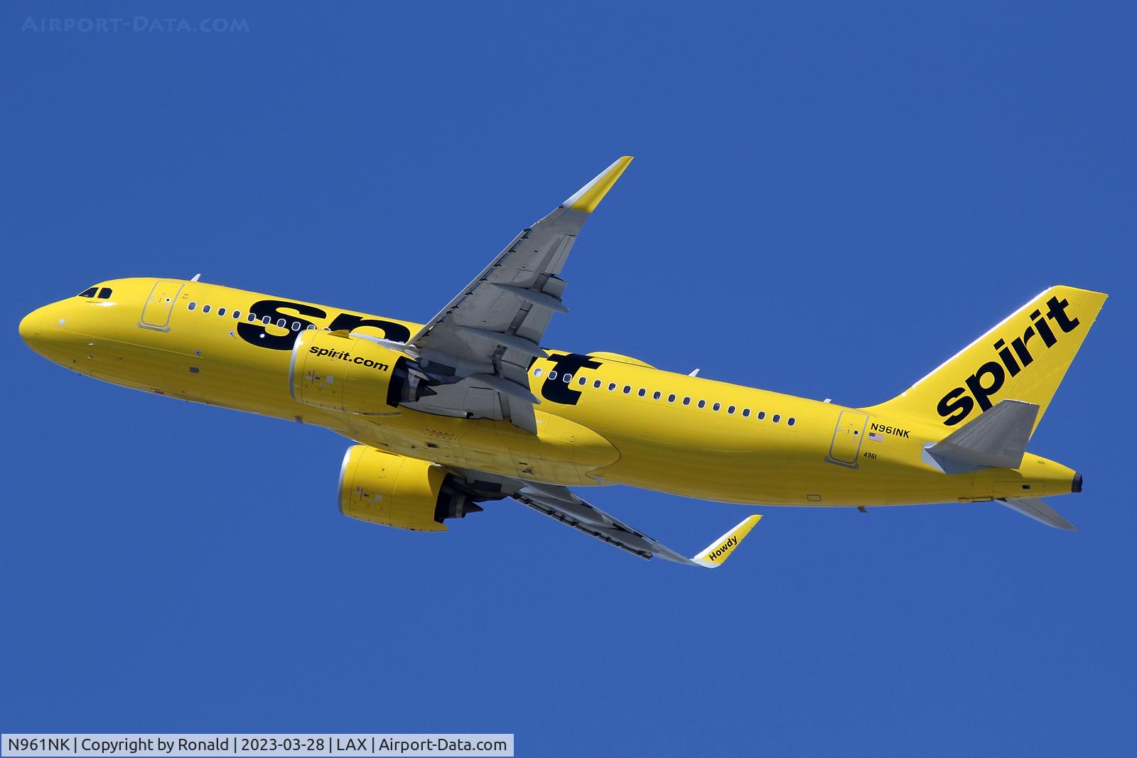 N961NK, 2022 Airbus A320-271N C/N 11003, at lax