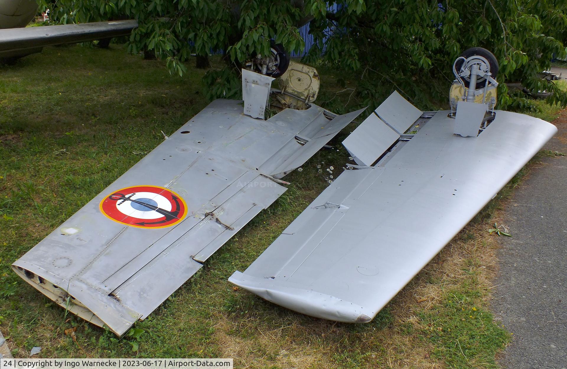 24, Fouga CM-175 Zephyr C/N 24, Fouga CM.175 Zephyr (wings and tailplanes dismounted, awaiting restoration) at the Musee de l'Epopee de l'Industrie et de l'Aeronautique, Albert