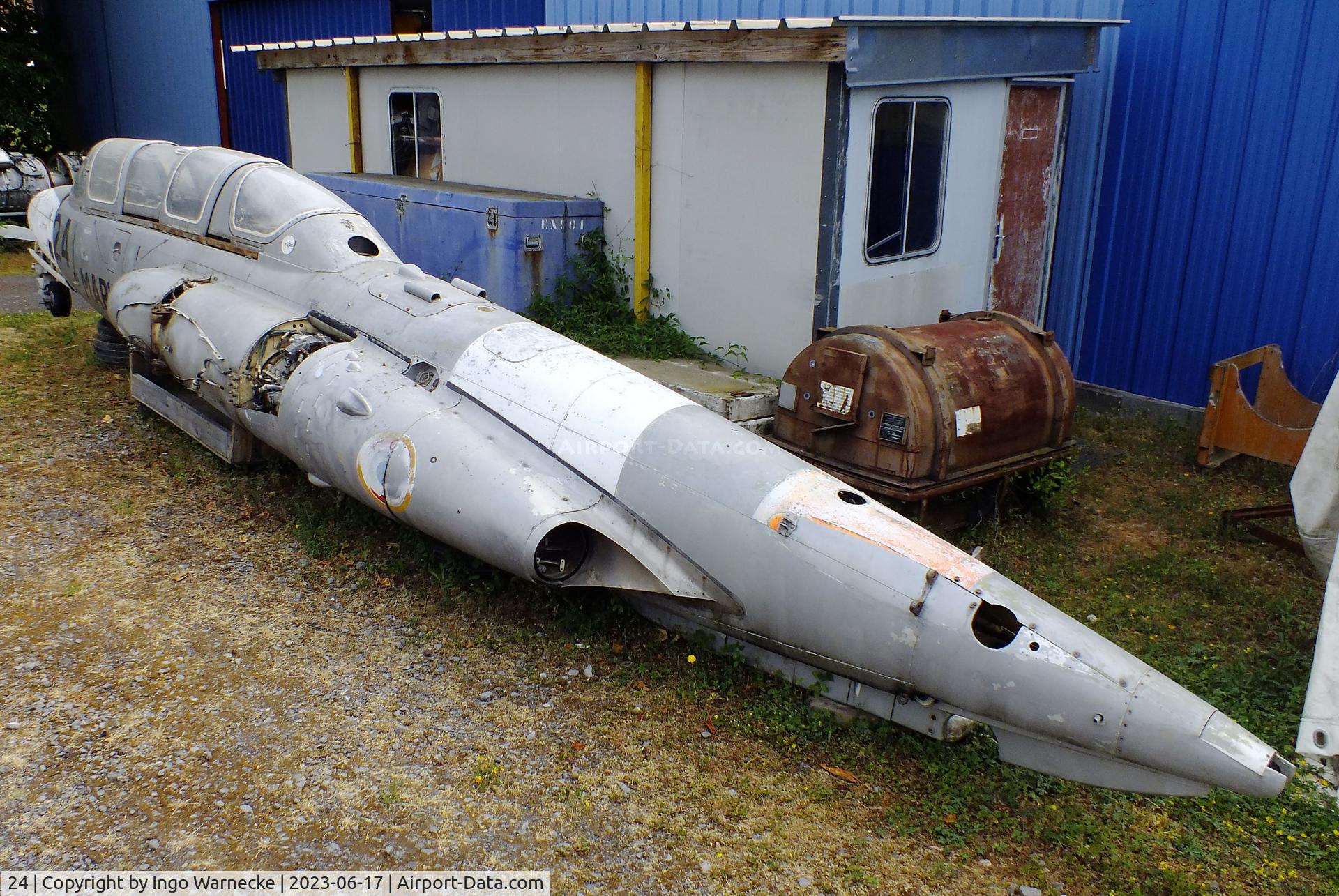 24, Fouga CM-175 Zephyr C/N 24, Fouga CM.175 Zephyr (wings and tailplanes dismounted, awaiting restoration) at the Musee de l'Epopee de l'Industrie et de l'Aeronautique, Albert