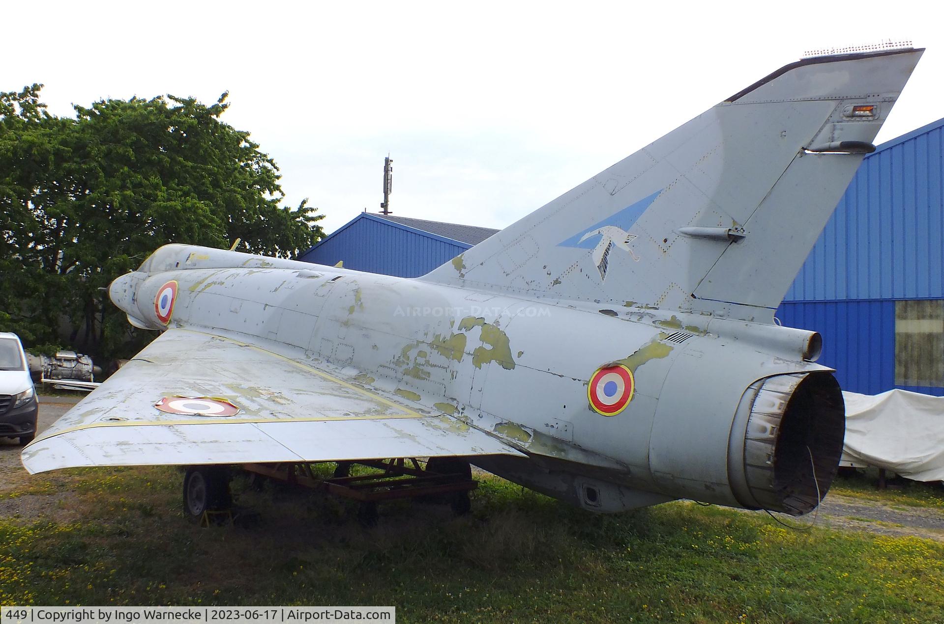 449, 1965 Dassault Mirage IIIE C/N 449, Dassault Mirage III E at the Musee de l'Epopee de l'Industrie et de l'Aeronautique, Albert