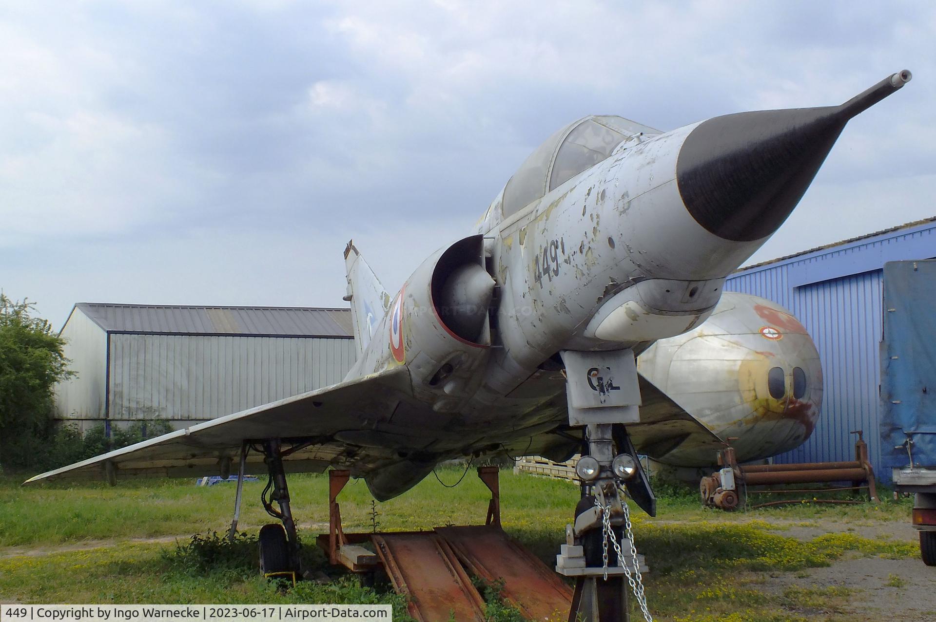 449, 1965 Dassault Mirage IIIE C/N 449, Dassault Mirage III E at the Musee de l'Epopee de l'Industrie et de l'Aeronautique, Albert