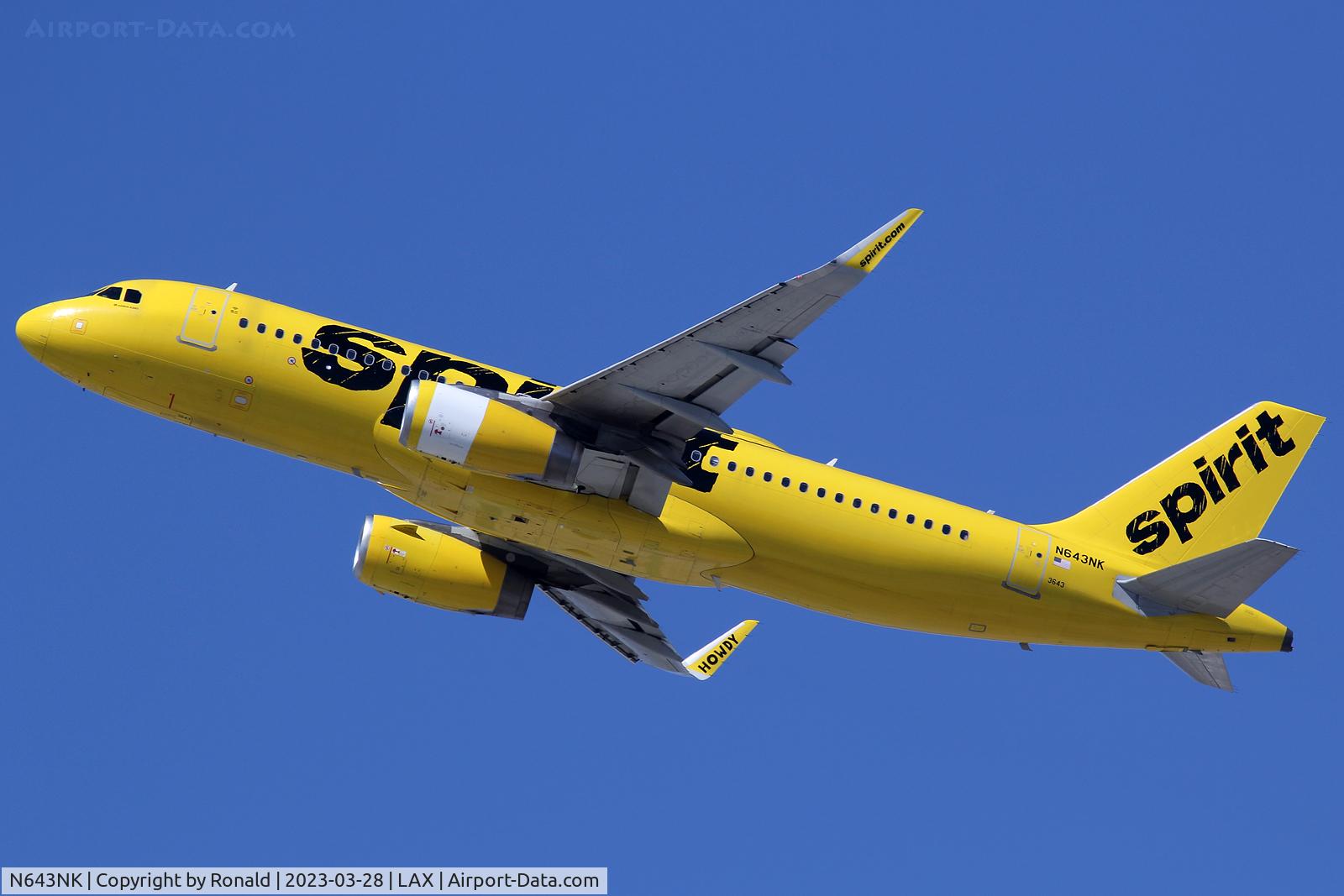 N643NK, 2015 Airbus A320-232 C/N 6616, at lax