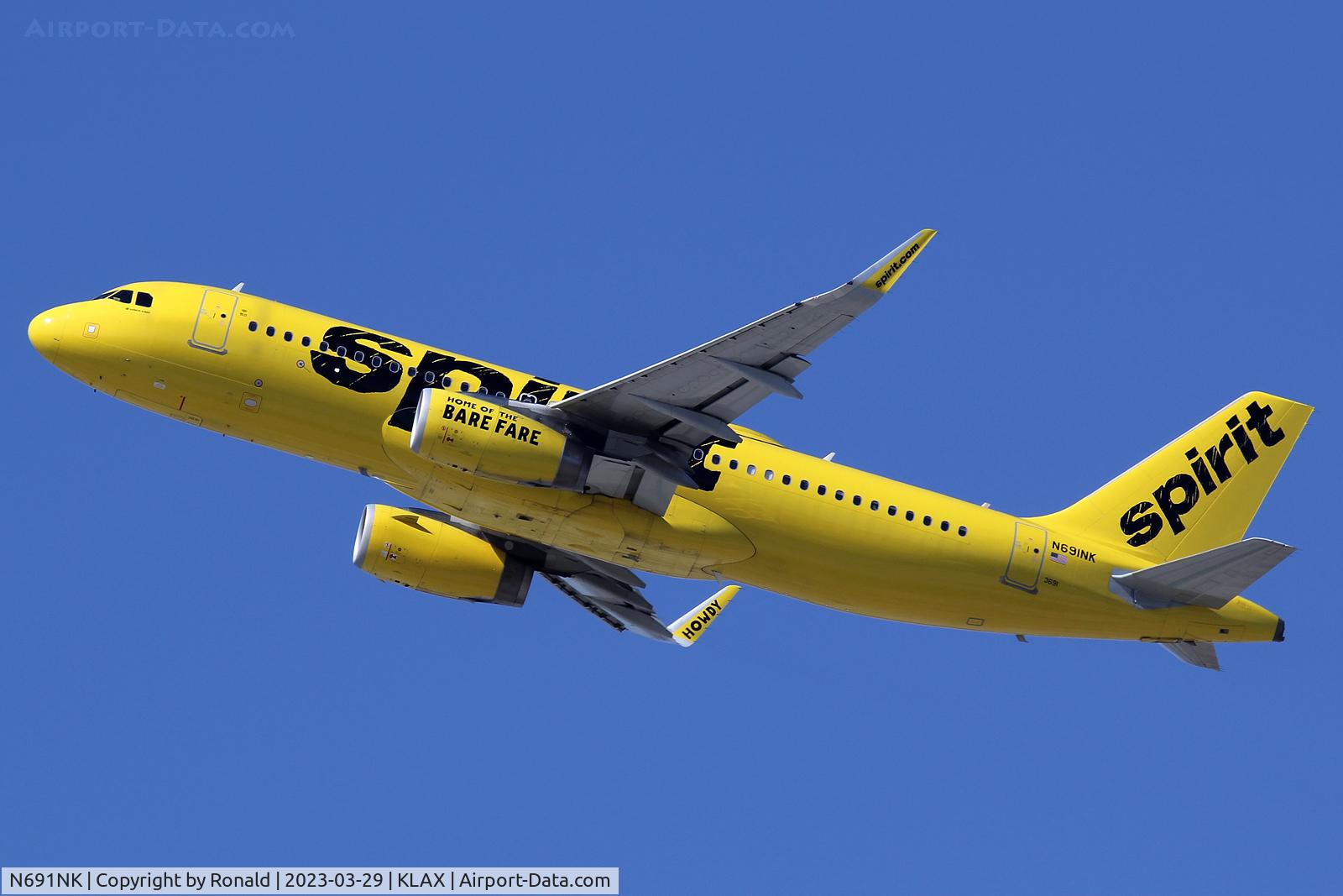 N691NK, 2018 Airbus A320-232 C/N 8613, at lax