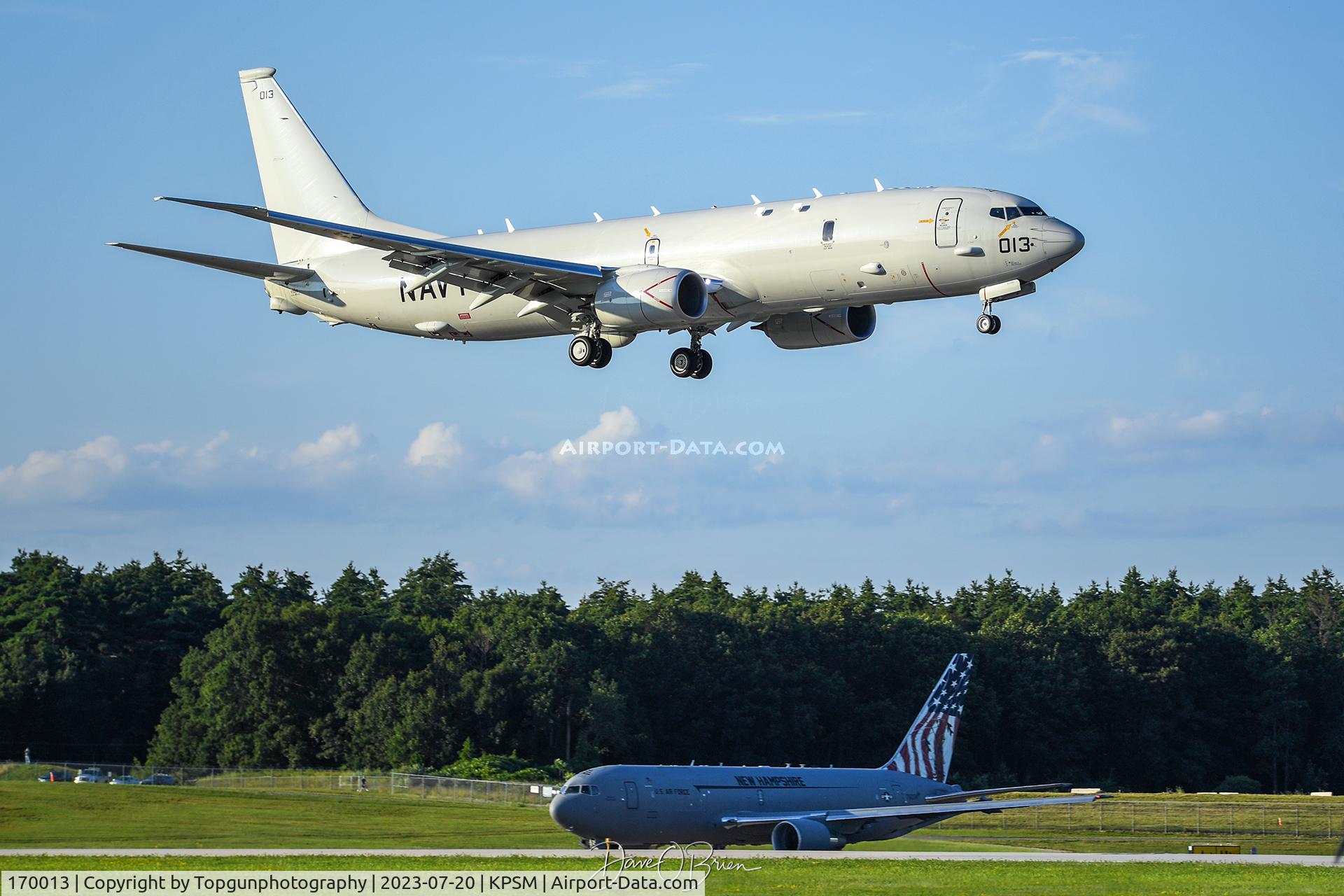 170013, 2021 Boeing P-8A Poseidon (737-8FV) C/N 66976, PIONER25 over the numbers as PACK83 holds short