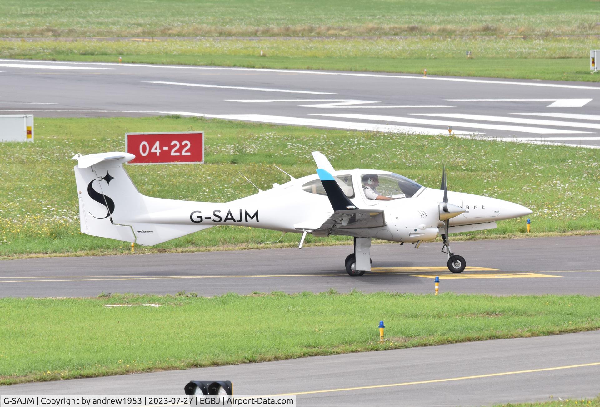 G-SAJM, 2006 Diamond DA-42 Twin Star C/N 42.185, G-SAJM at Gloucestershire Airport.