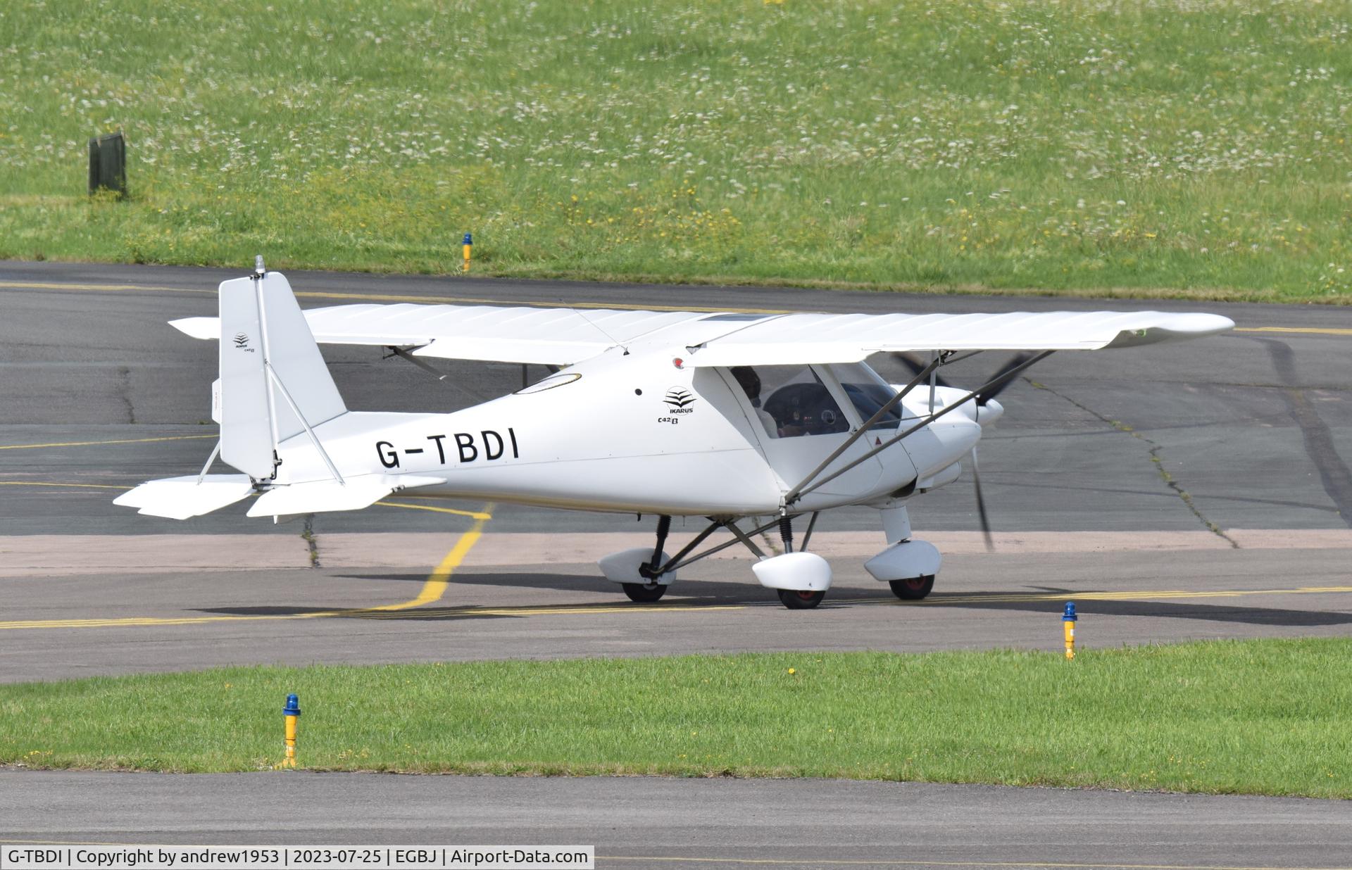 G-TBDI, 2019 Comco Ikarus C42 FB100 Bravo C/N 1910-7579, G-TBDI at Gloucestershire Airport.