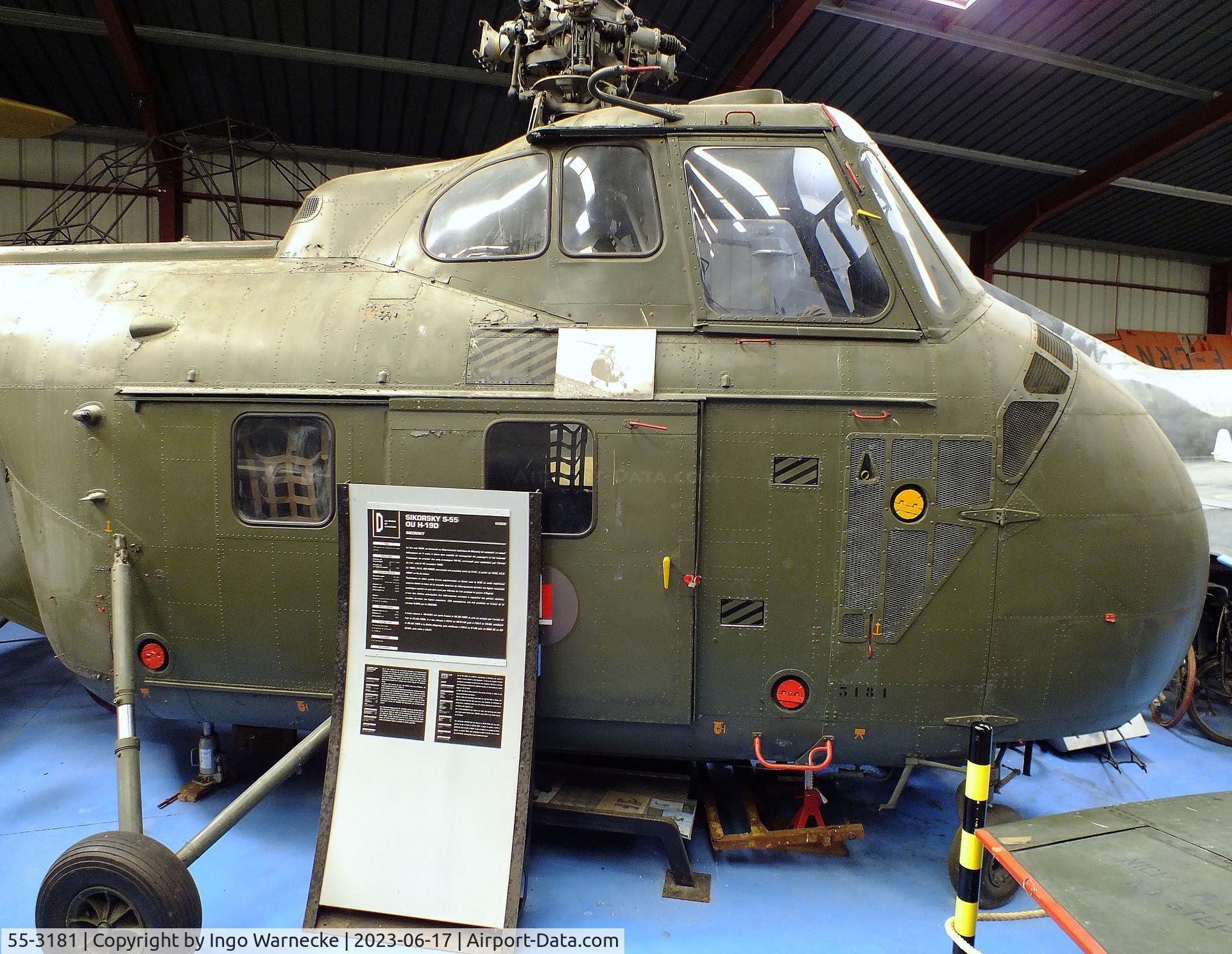 55-3181, Sikorsky H-19D Chickasaw C/N 55-902, Sikorsky H-19D Chickasaw at the Musee de l'Epopee de l'Industrie et de l'Aeronautique, Albert