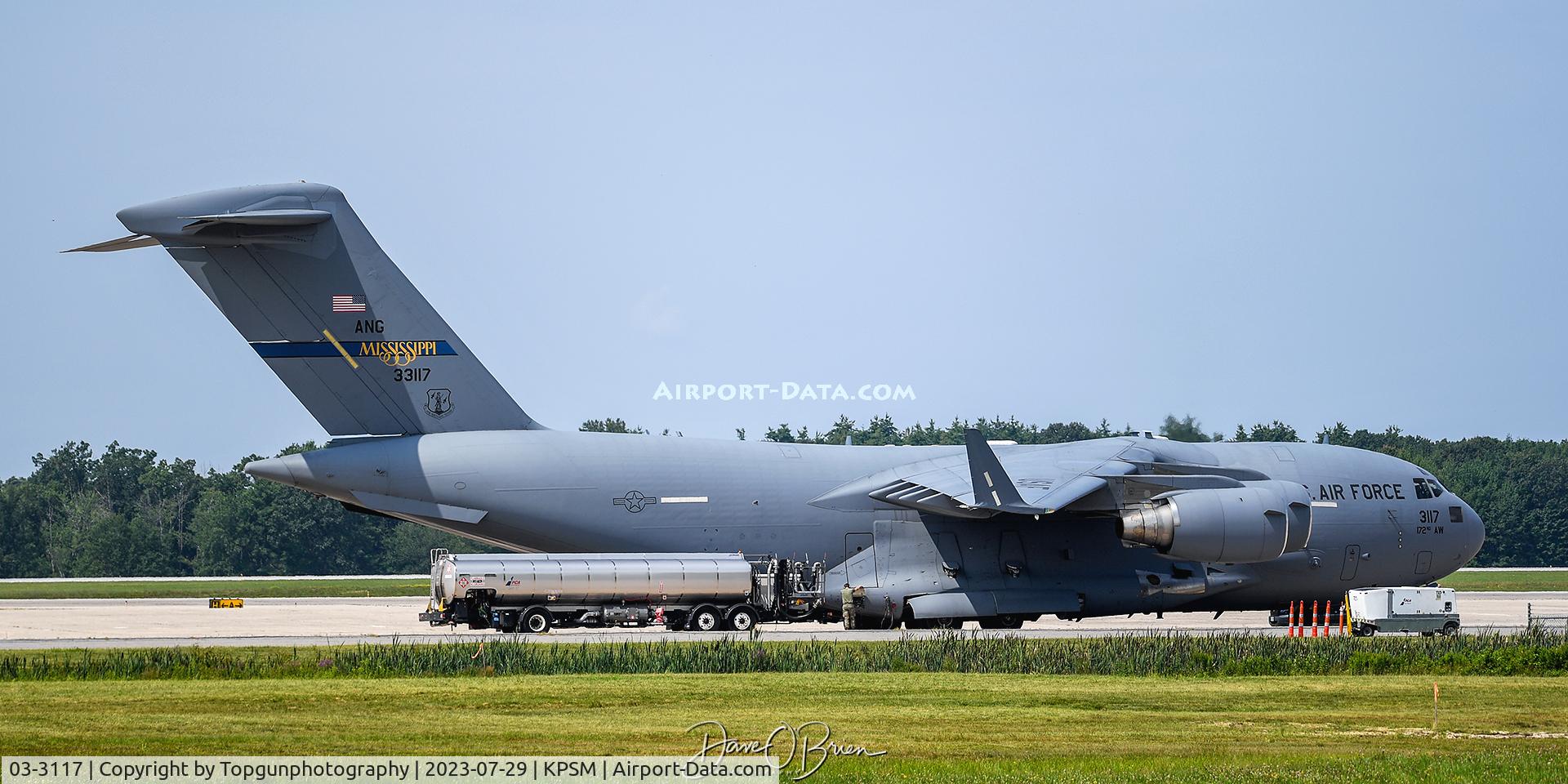03-3117, 2003 Boeing C-17A Globemaster III C/N P-117, REACH321 getting topped off after coming in from overseas