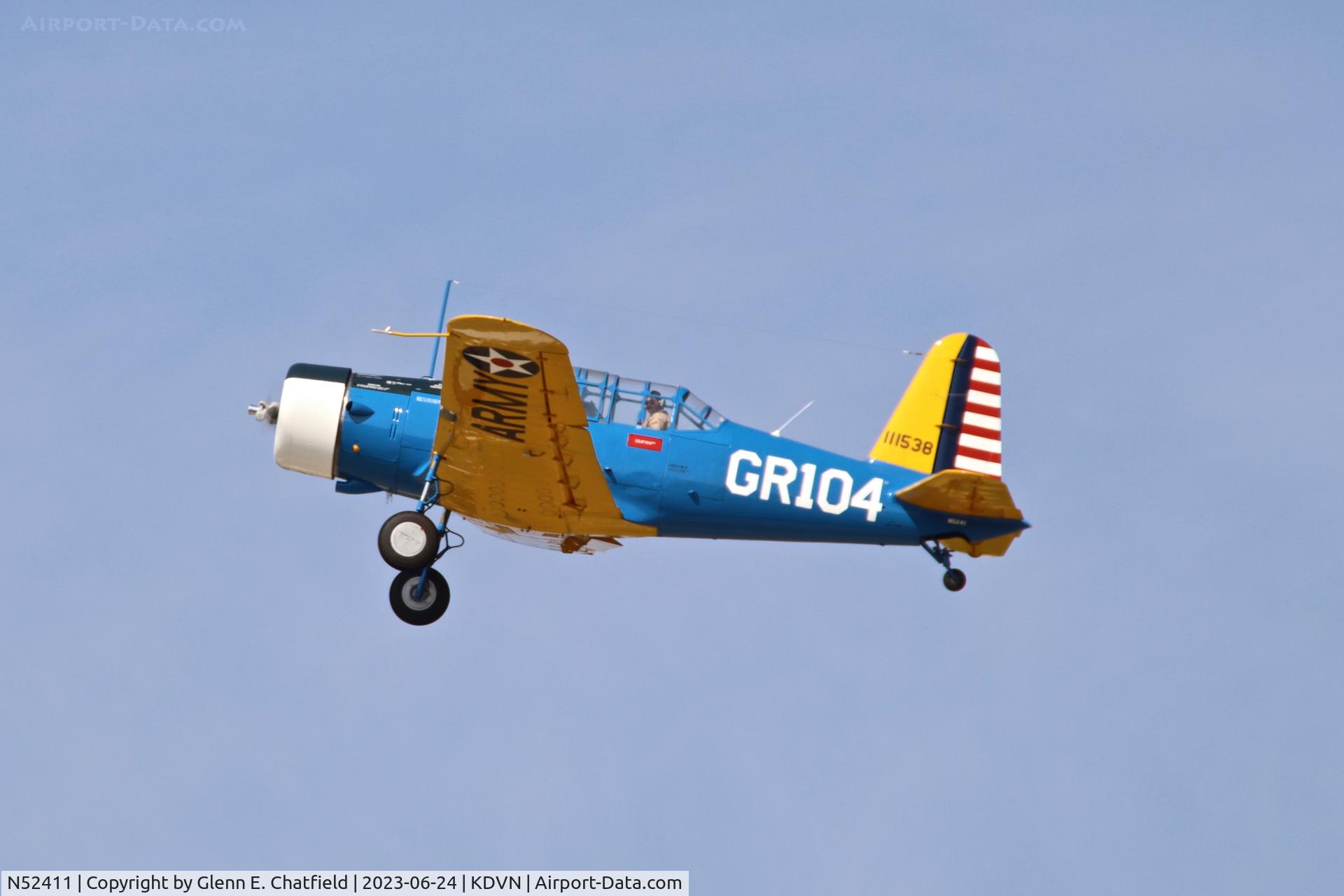 N52411, 1941 Consolidated Vultee BT-13A C/N 2548, At the Quad Cities Air Show