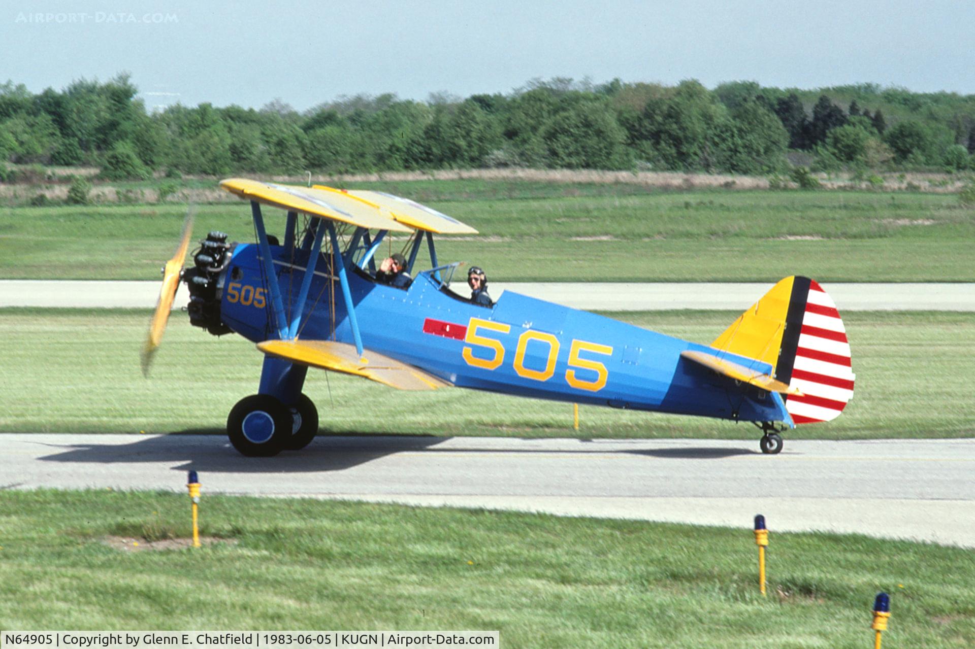 N64905, 1942 Boeing A75N1(PT17) C/N 75-4259, Taken from a temporary control tower during an airshow