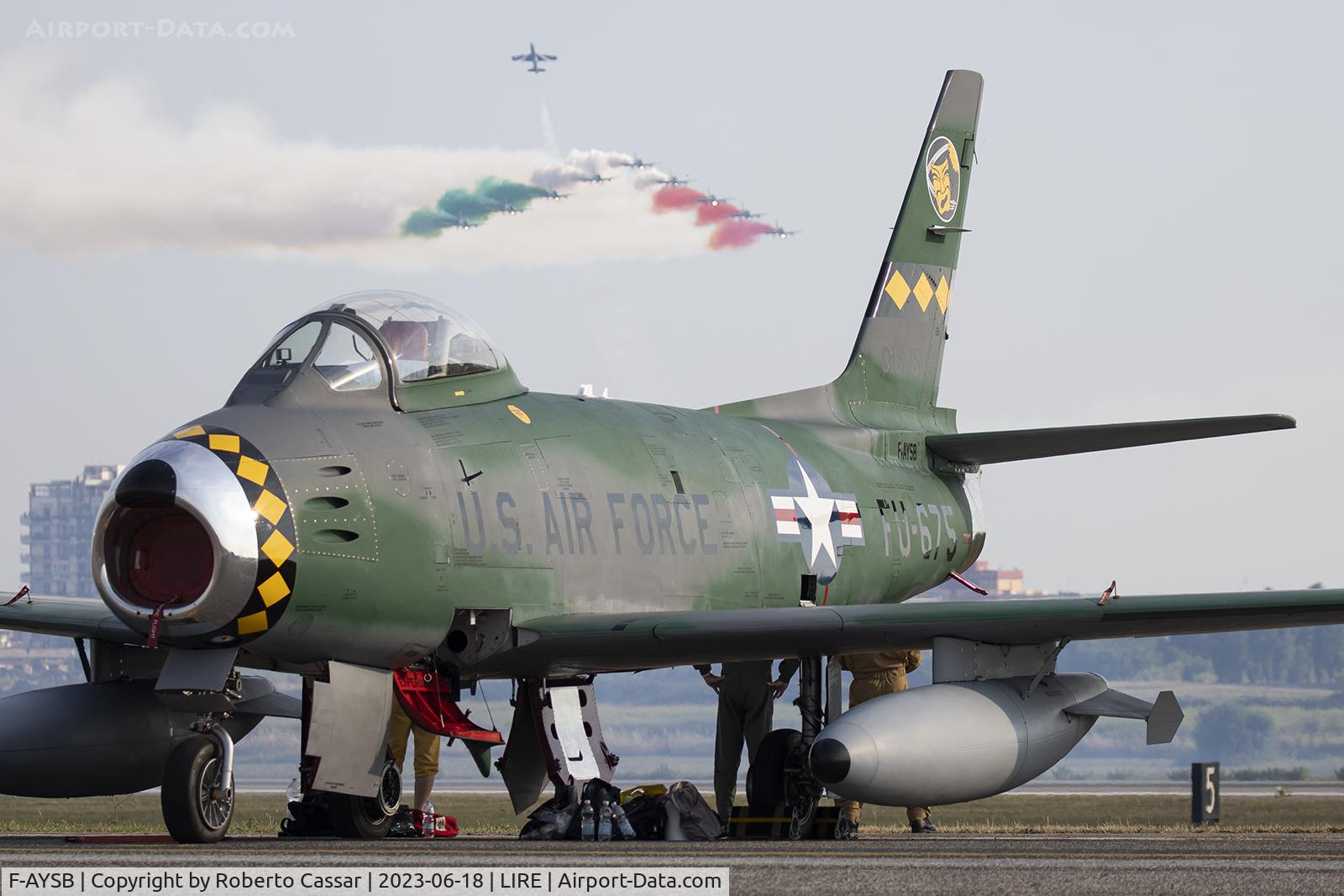 F-AYSB, 1958 Canadair CL-13B Sabre 6 C/N S6-1675, Manifestazione Aerea del Centenario del Aeronautica Militare