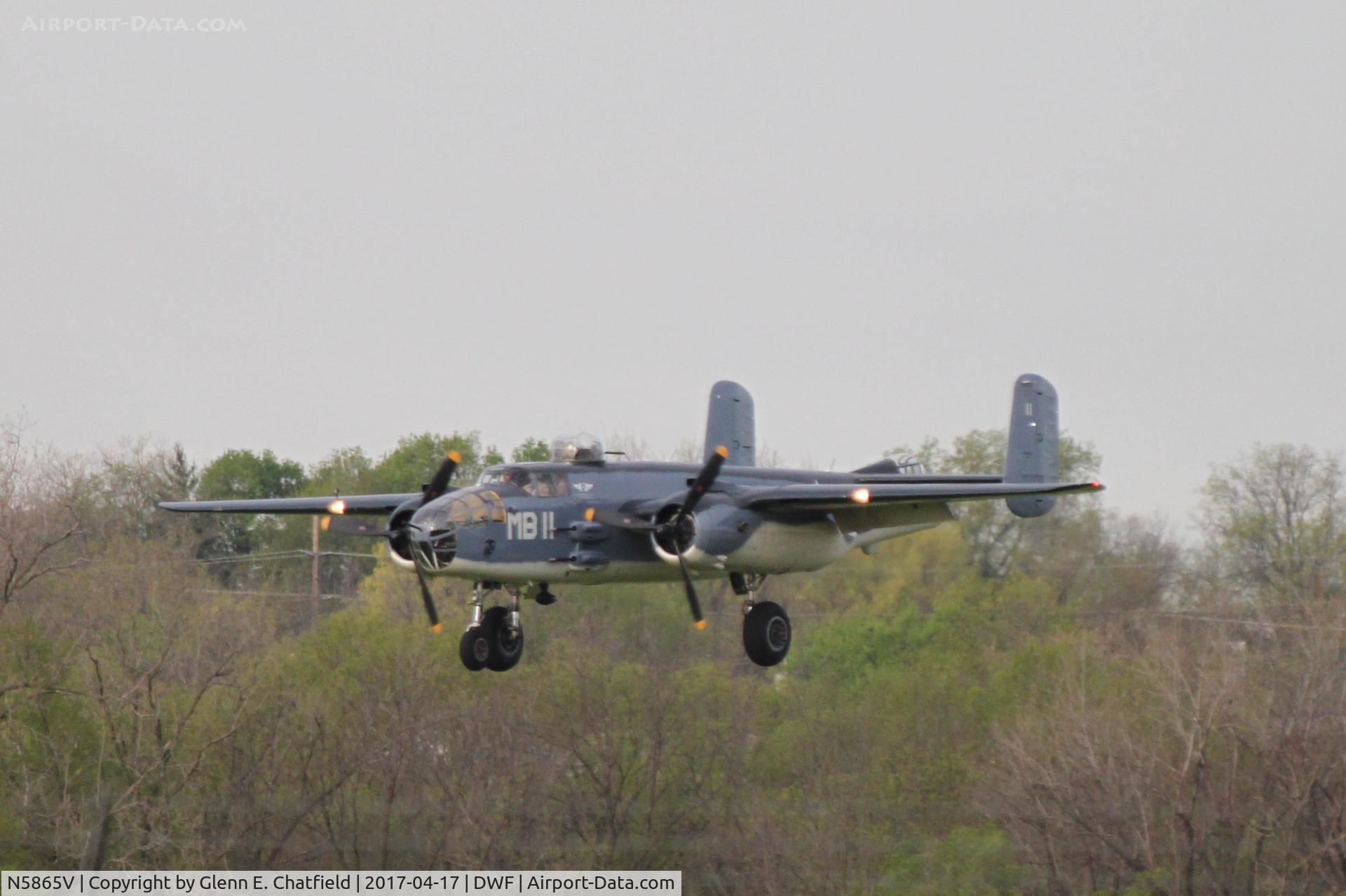 N5865V, 1945 North American B-25J Mitchell Mitchell C/N 108-34263, Arriving for the 75th Anniversary of the Doolittle Raid.