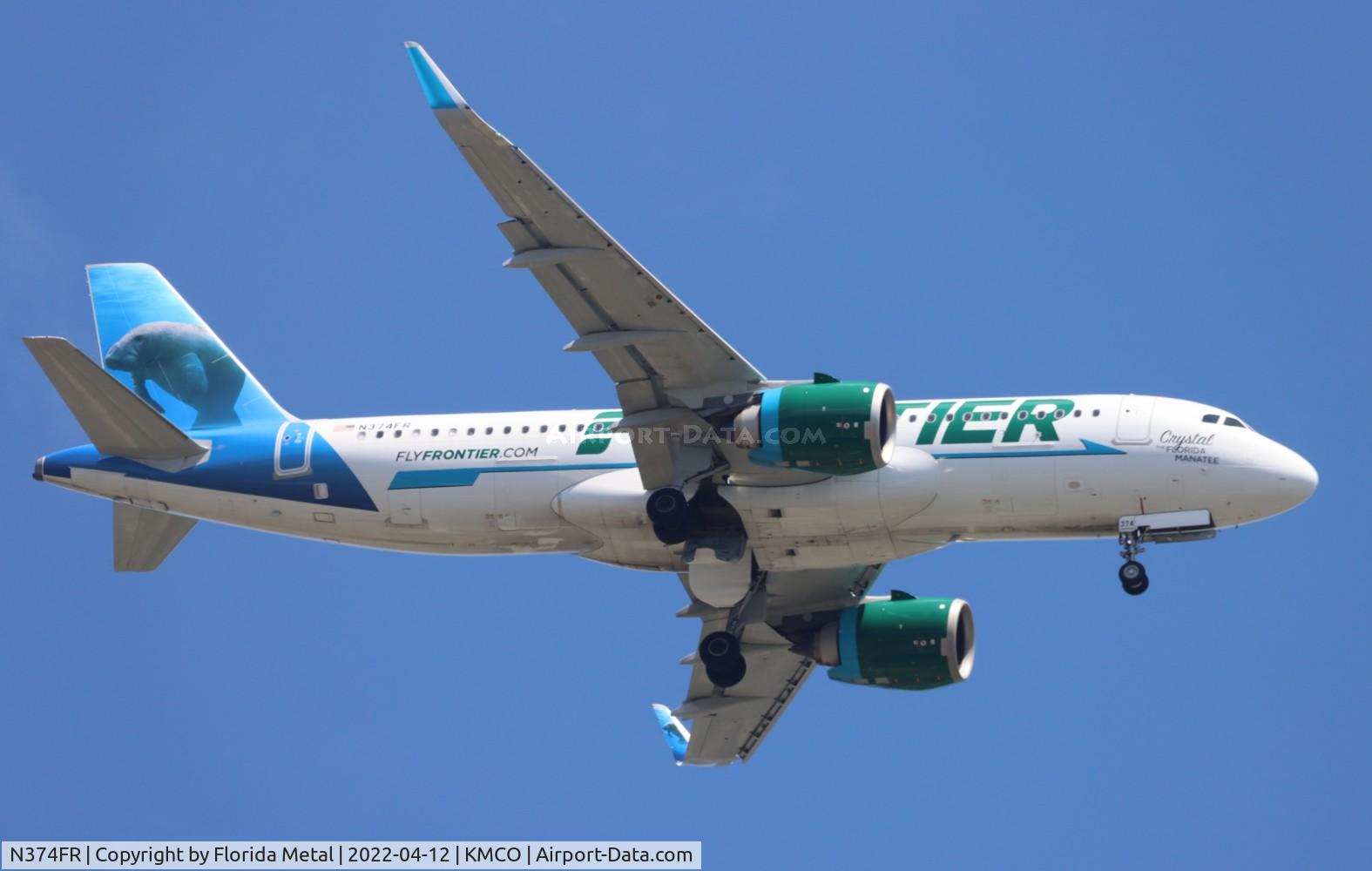 N374FR, 2021 Airbus A320-251NEO C/N 10452, FFT A32N Crystal zx CLE-MCO