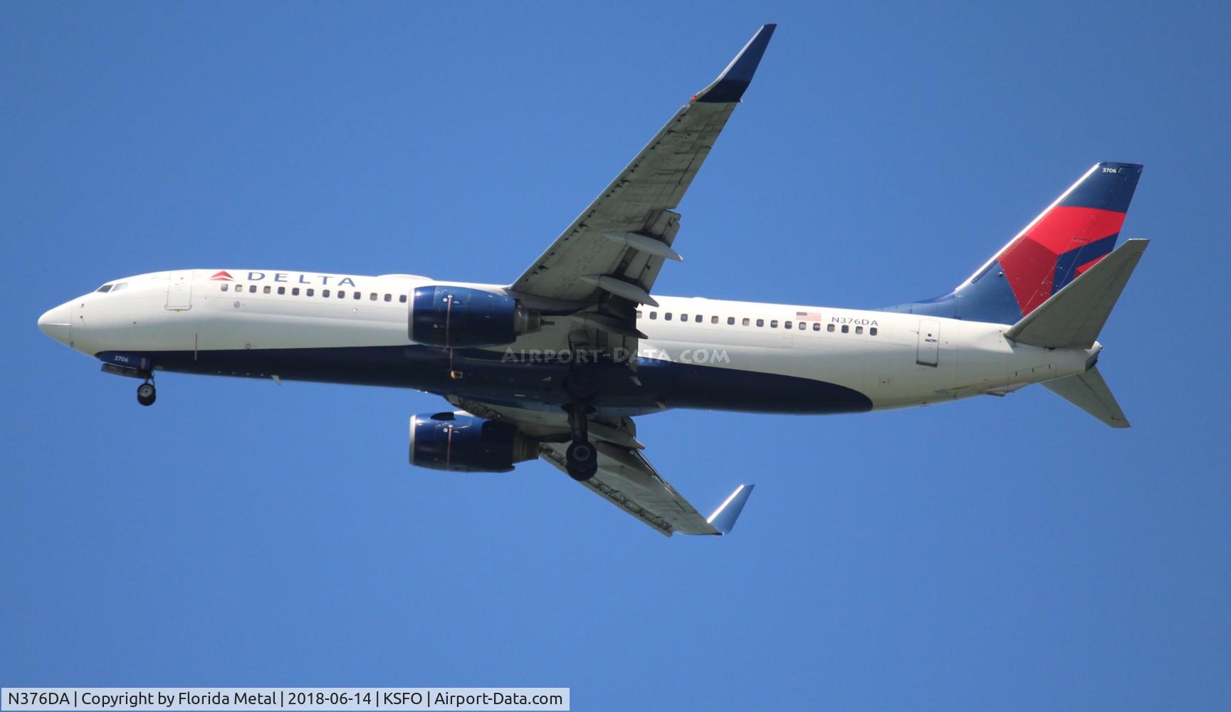N376DA, 1999 Boeing 737-832 C/N 29624, DAL 738 zx LAX-SFO