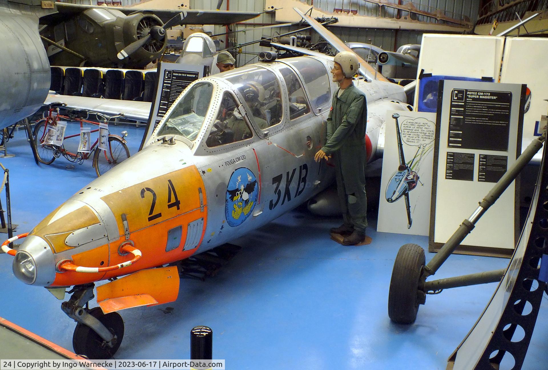 24, Fouga CM-170R Magister C/N 24, Fouga CM.170R Magister at the Musee de l'Epopee de l'Industrie et de l'Aeronautique, Albert