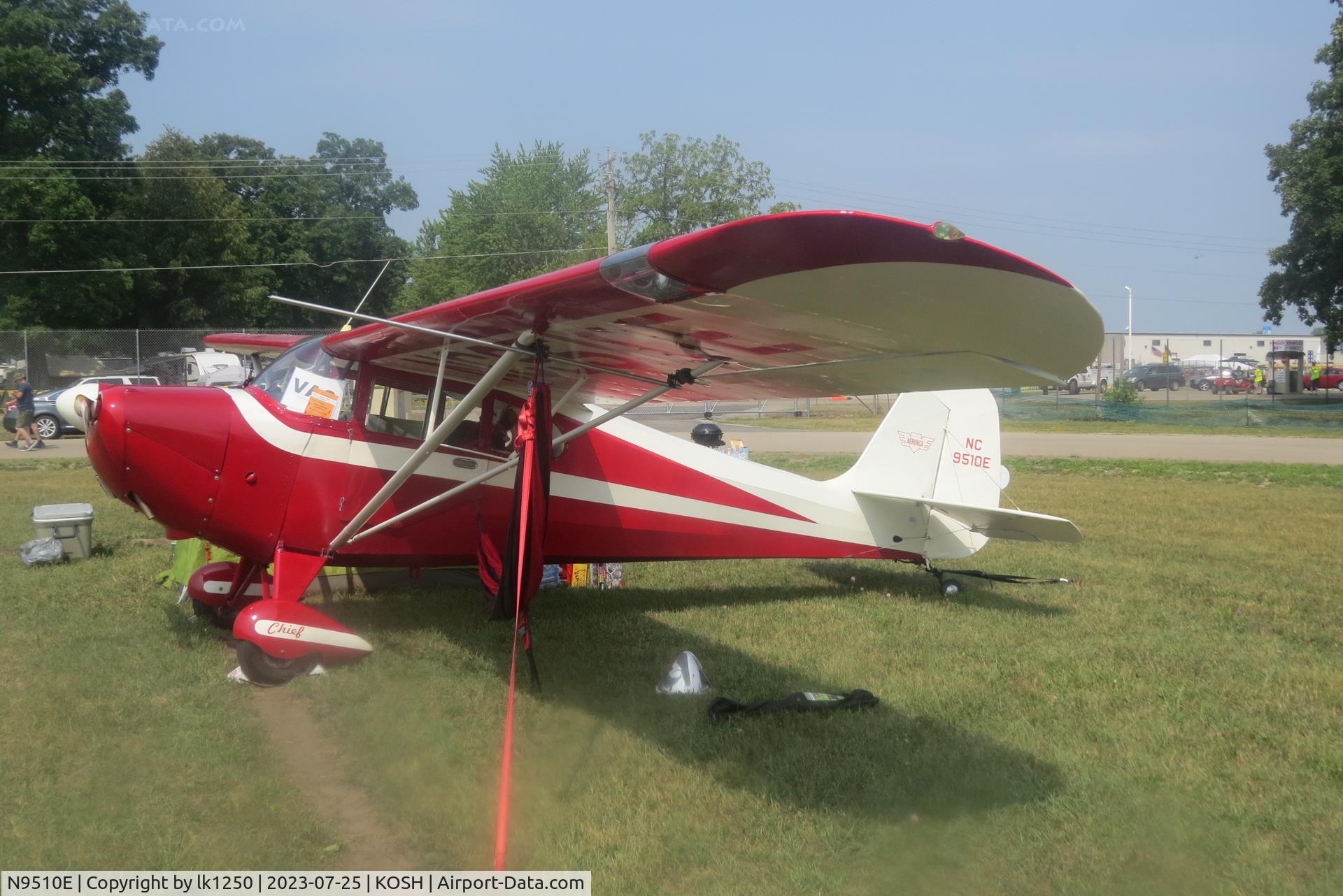 N9510E, 1946 Aeronca 11AC Chief C/N 11AC-1146, This Aeronca 11AC was in the Vintage Aircraft Camping at EAA Airventure in July 2023
