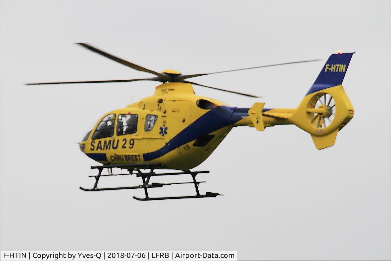 F-HTIN, 2011 Eurocopter EC-135T-2+ C/N 1010, Eurocopter EC-135T-2, On final rwy 25R, Brest-Bretagne airport (LFRB-BES)