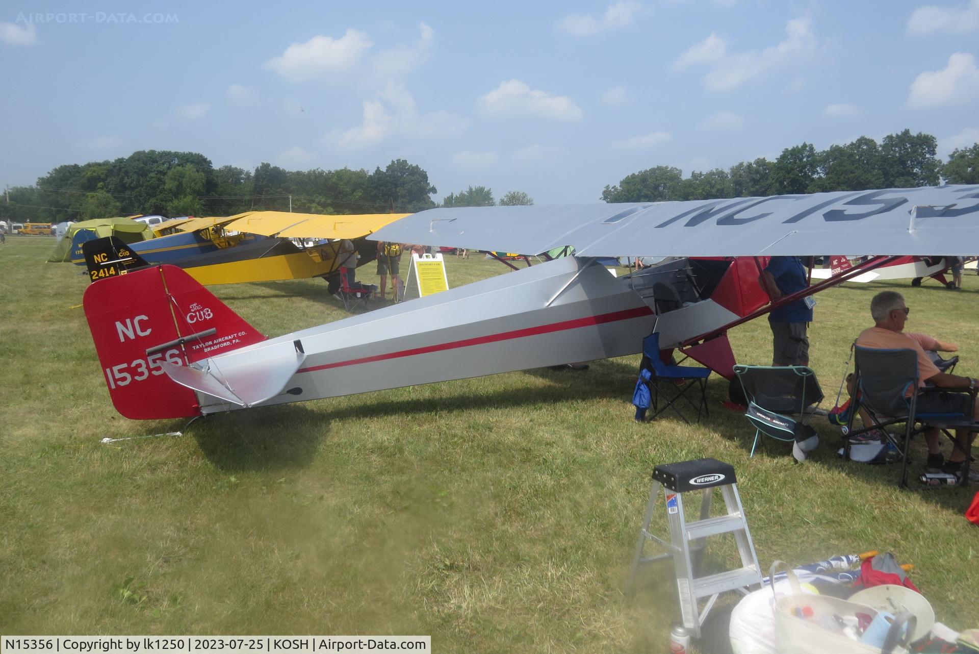 N15356, Piper E-2 C/N 266, This Taylor E-2 Cub was at EAA Air Venture 2023