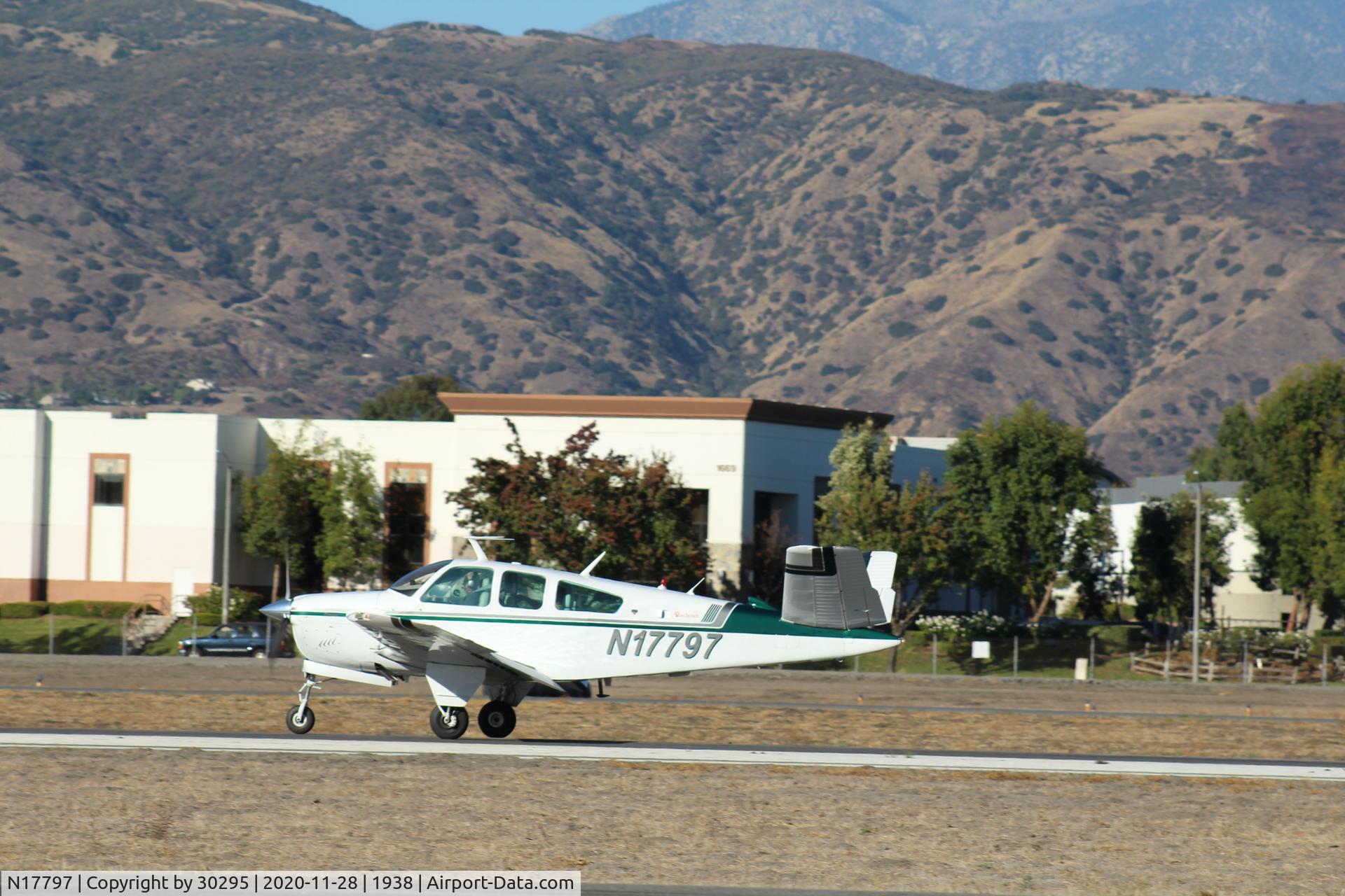 N17797, 1977 Beech V35B Bonanza C/N D-10010, Just Landed