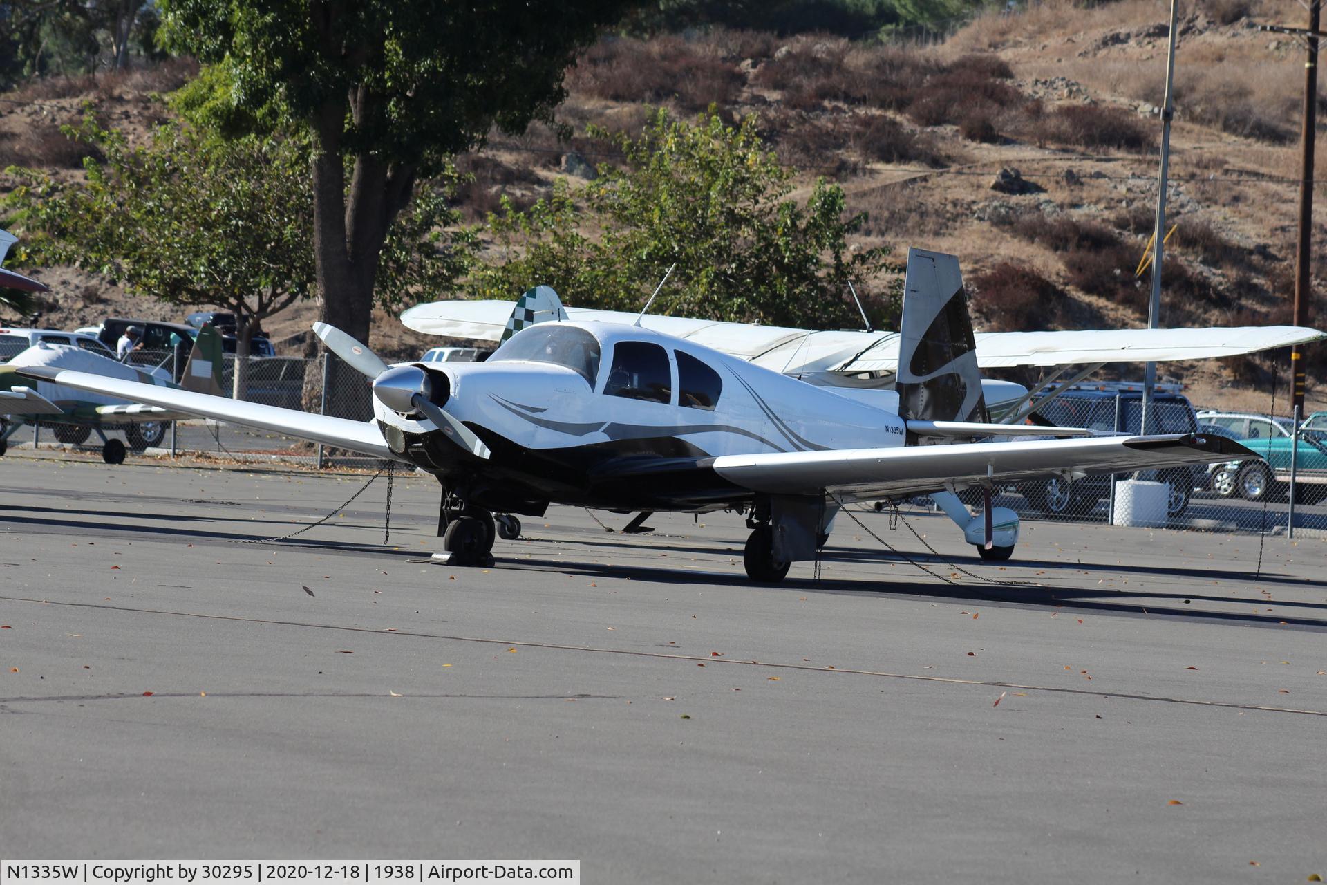 N1335W, 1963 Mooney M20E C/N 223, Tied down