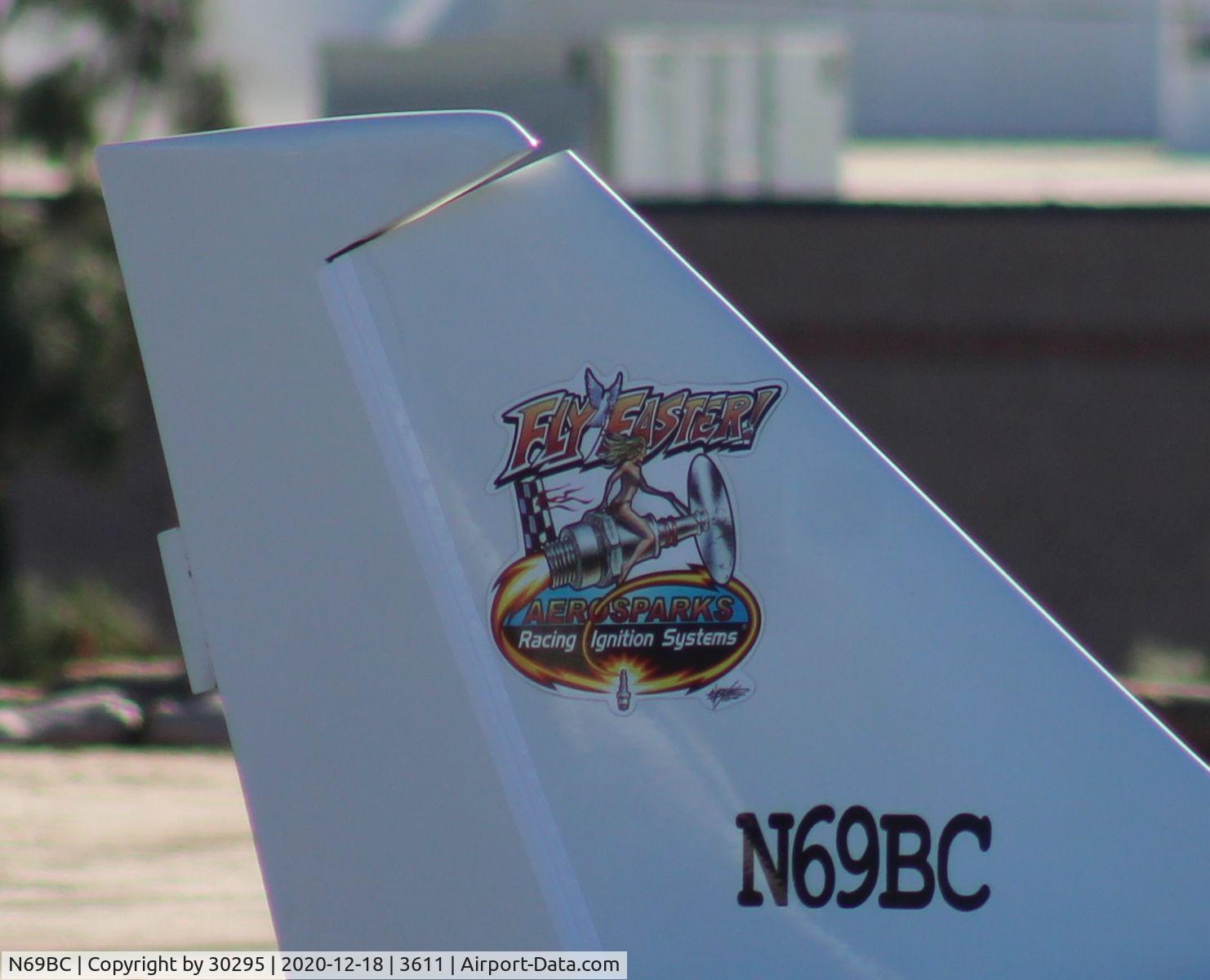 N69BC, 1987 Stoddard-Hamilton Glasair SHA C/N 567R, Tail Art & number