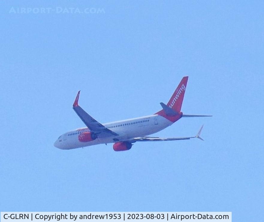 C-GLRN, 2017 Boeing 737-8SH(W) C/N 41353, C-GLRN over the Bristol Channel.