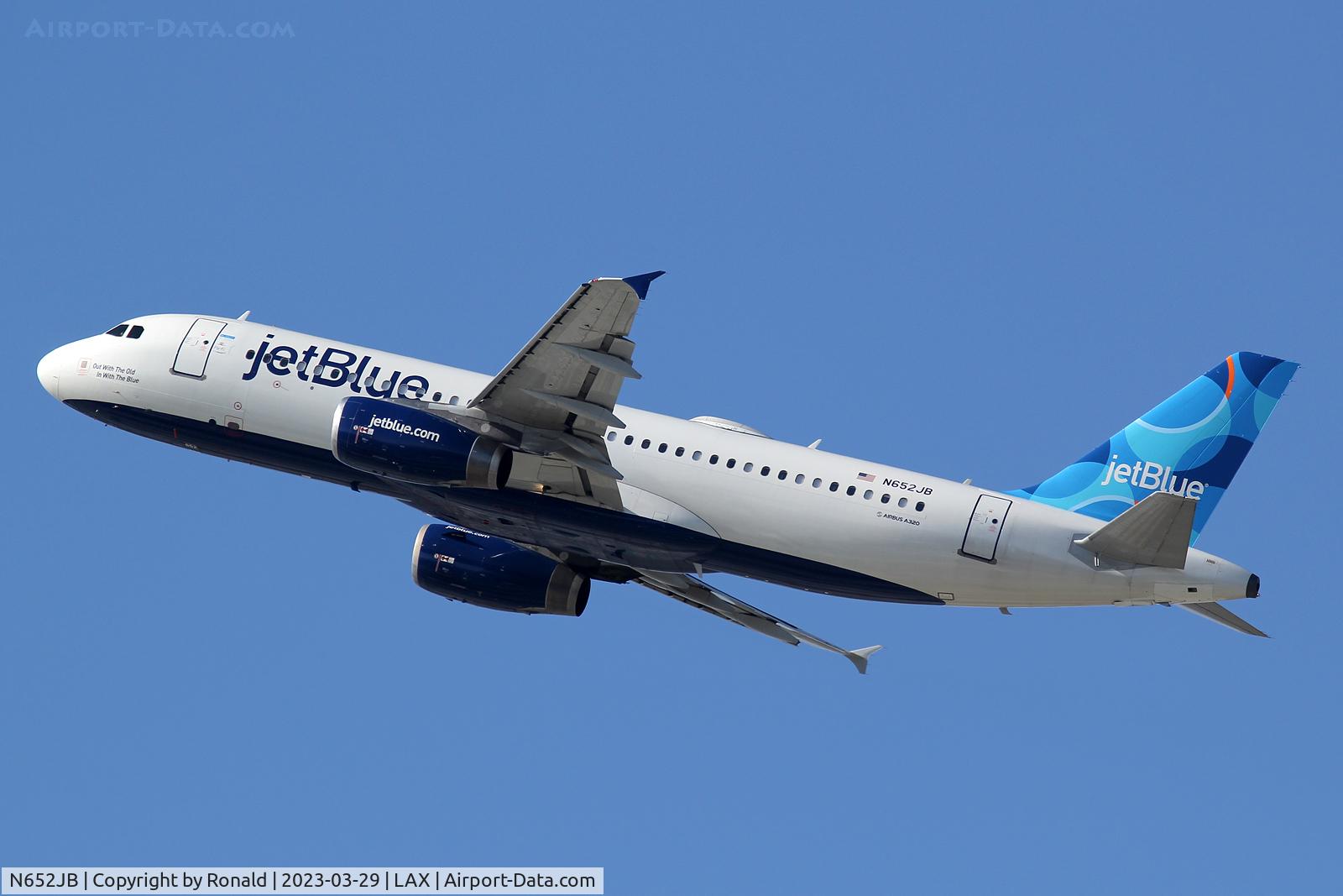 N652JB, 2007 Airbus A320-232 C/N 3029, at lax