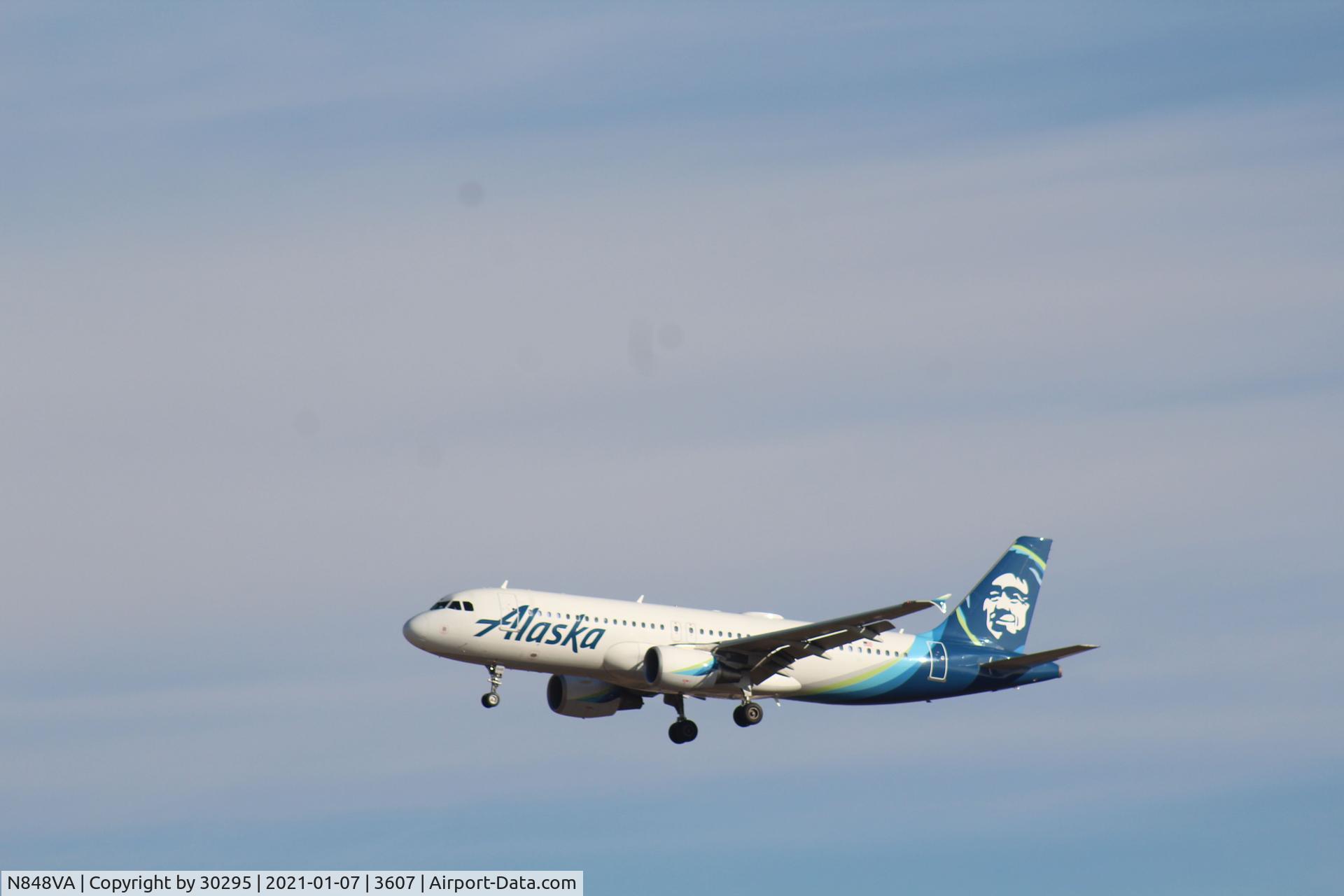 N848VA, 2011 Airbus A320-214 C/N 4959, Inbound