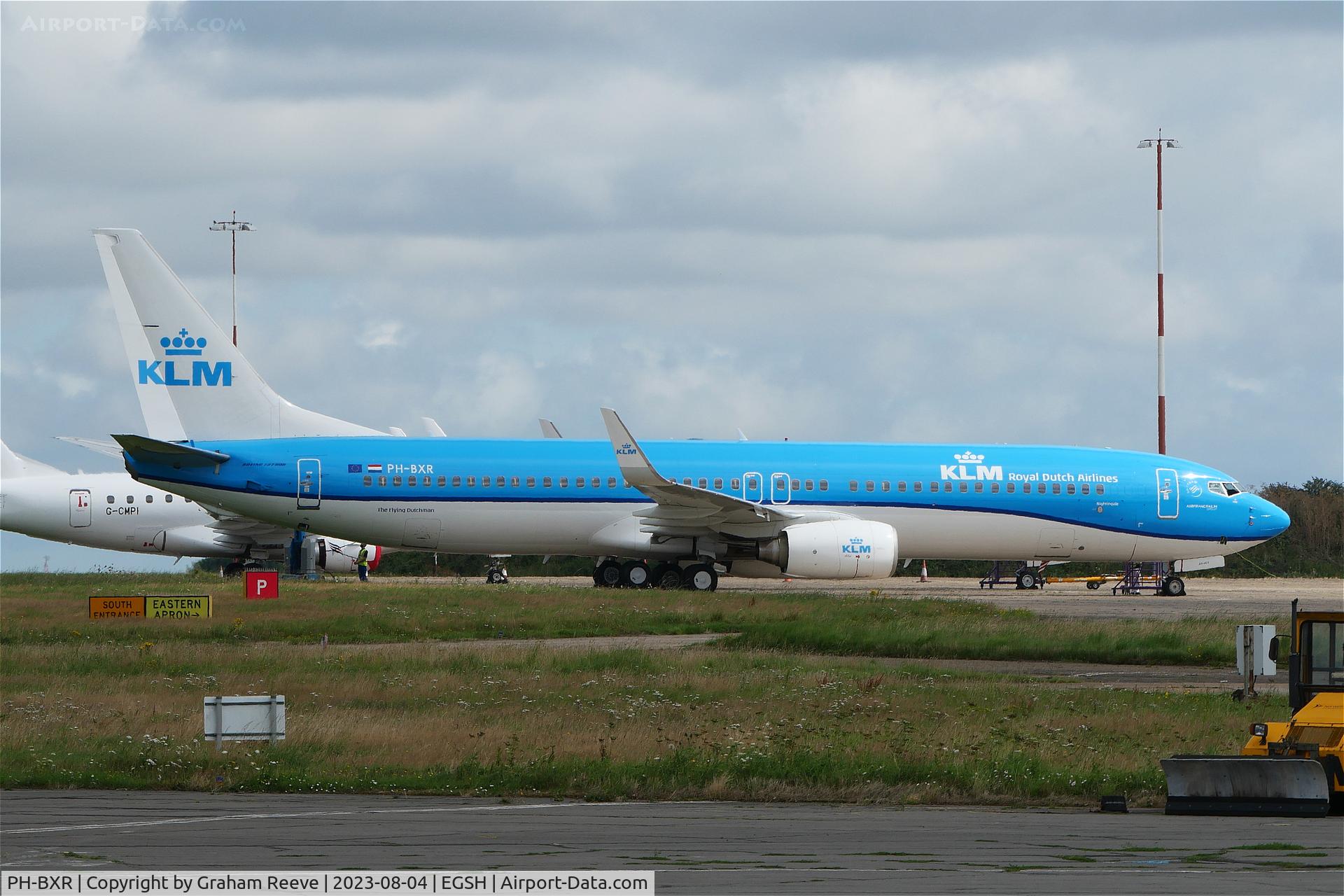 PH-BXR, 2001 Boeing 737-9K2 C/N 29601, Parked at Norwich.