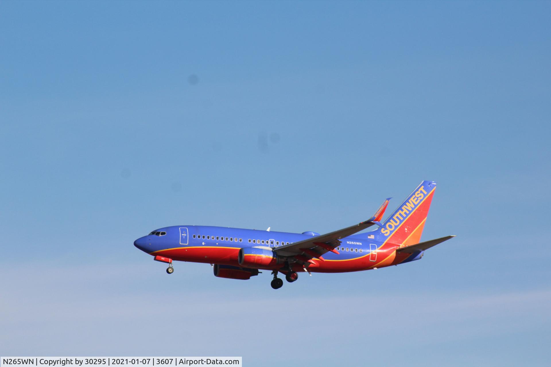 N265WN, 2007 Boeing 737-7H4 C/N 32522, Inbound