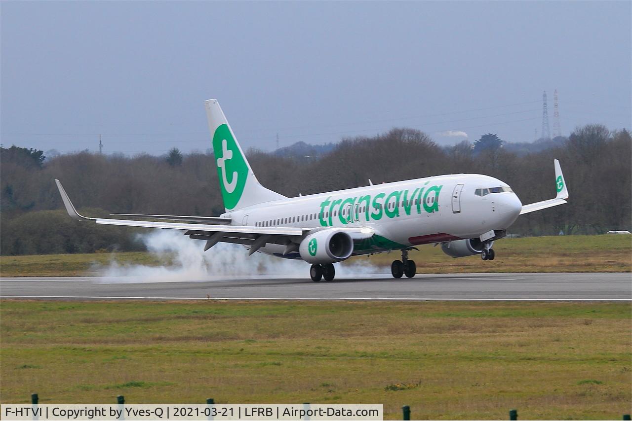 F-HTVI, 2018 Boeing 737-8K2 C/N 62164, Boeing 737-8K2, Landing rwy 07R, Brest-Bretagne airport (LFRB-BES)