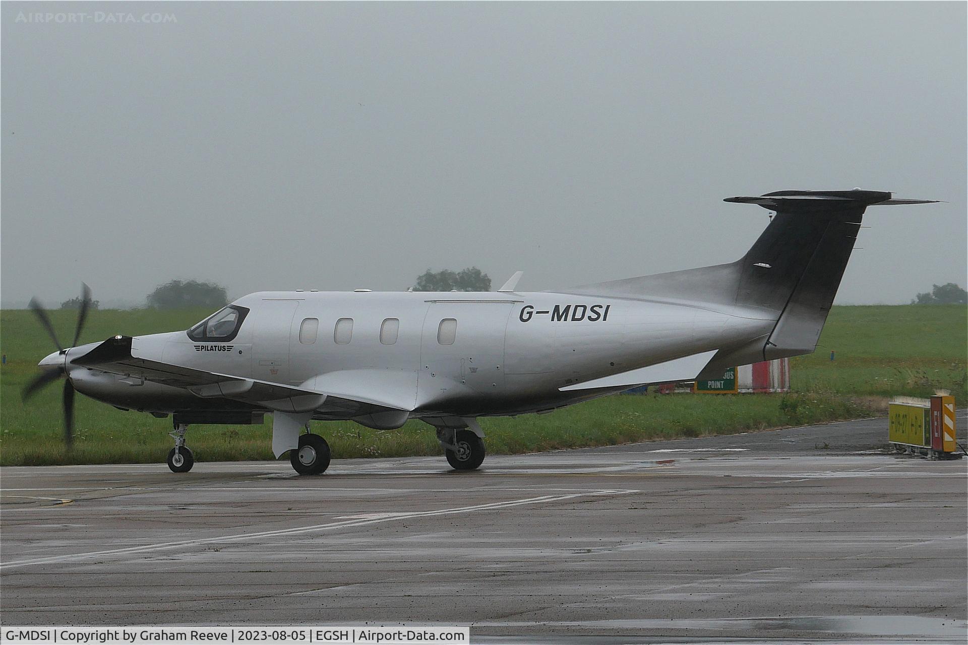 G-MDSI, 2020 Pilatus PC-12/47E C/N 2019, Just landed at Norwich.